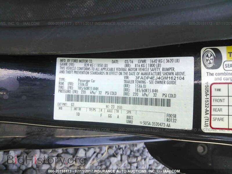 2016 Ford FIESTA (VIN 3FADP4EJ4GM162104) — фото 9 из 10