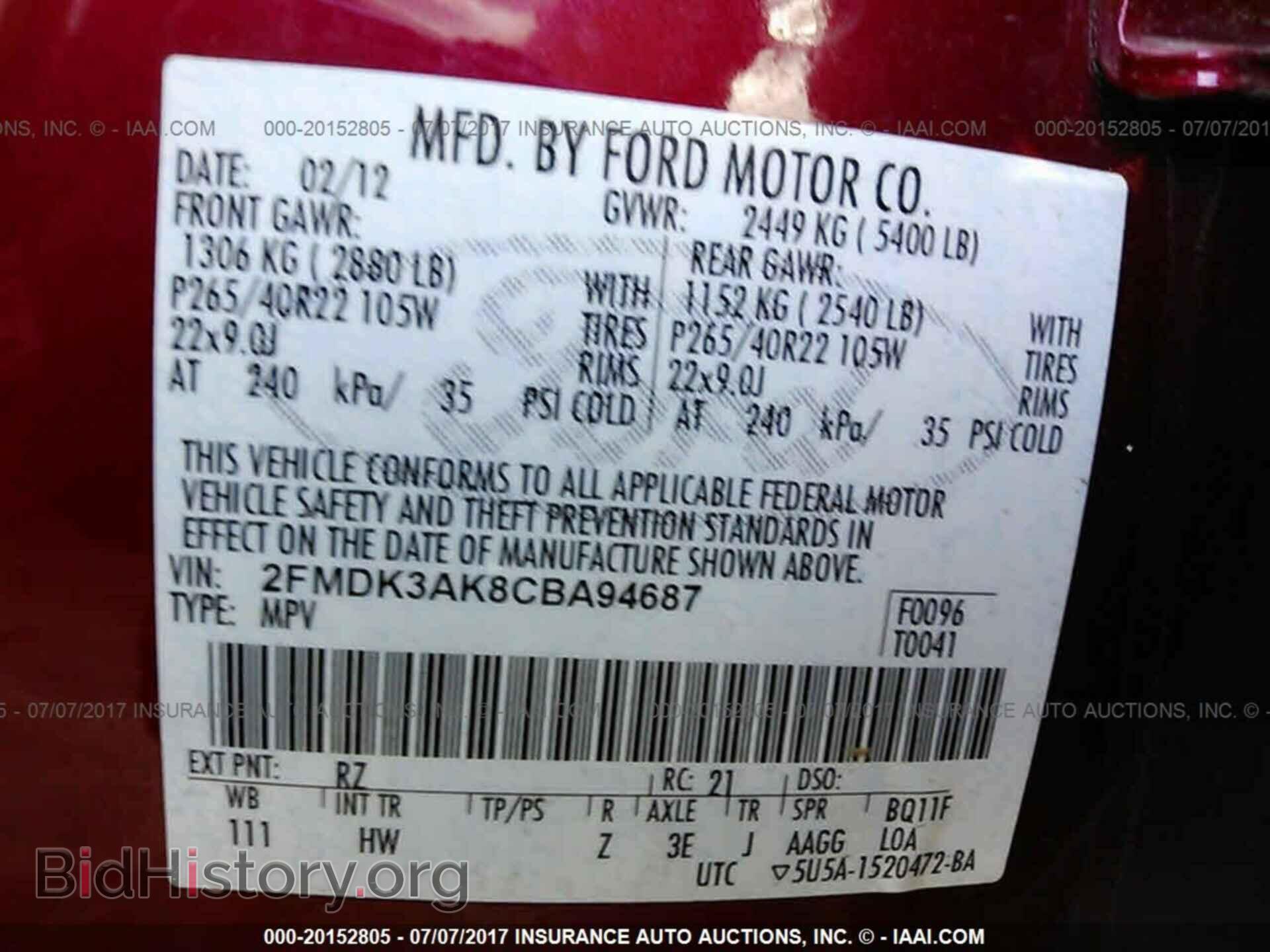 2012 Ford Edge - VIN: 2FMDK3AK8CBA94687 - Фото 9