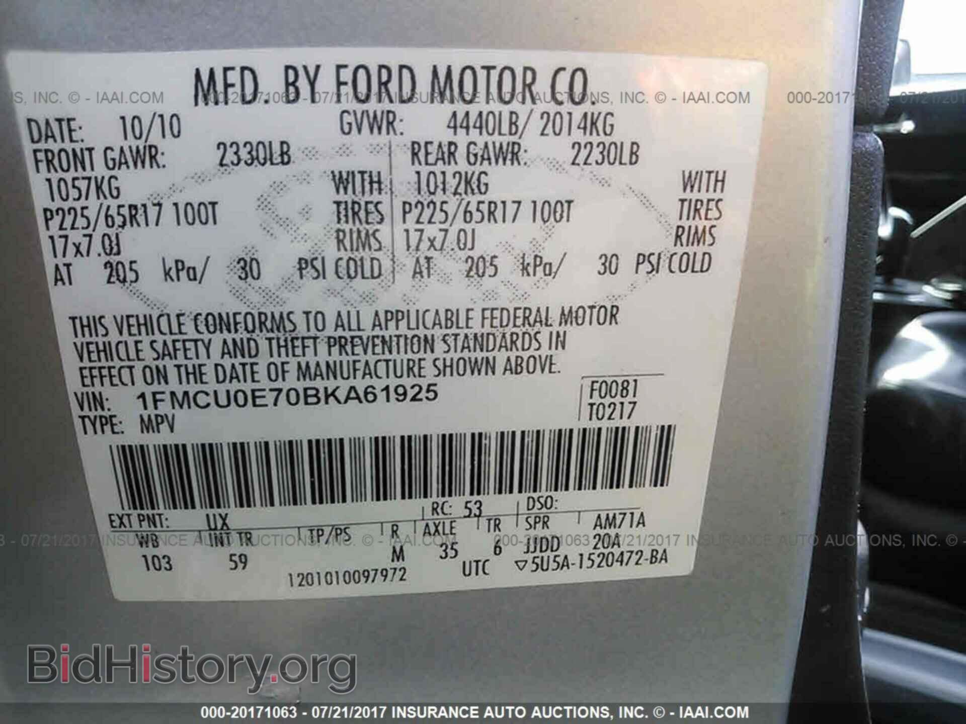 2011 Ford Escape - VIN: 1FMCU0E70BKA61925 - Photo 9