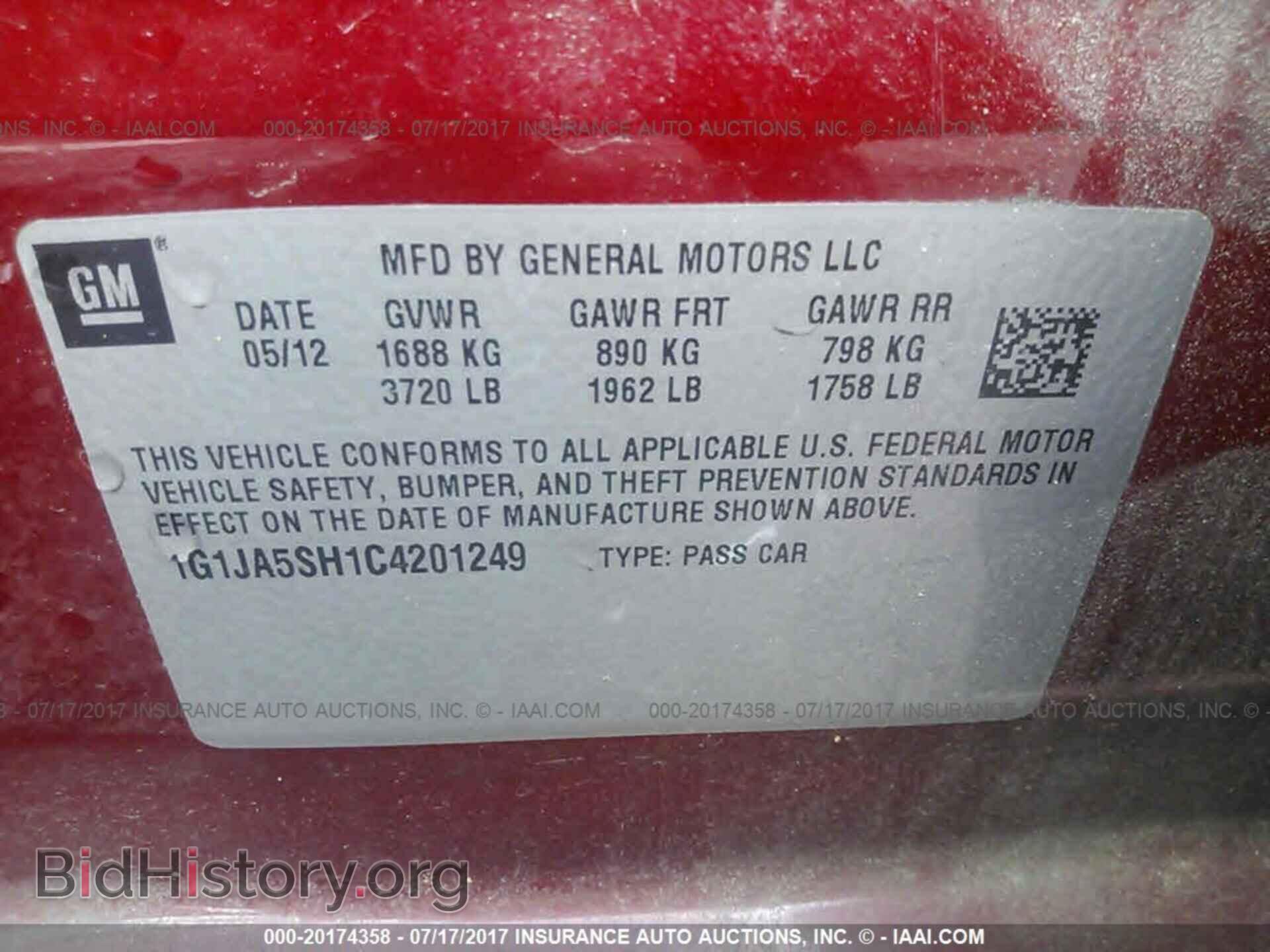 2012 Chevrolet Sonic - VIN: 1G1JA5SH1C4201249 - Фото 9