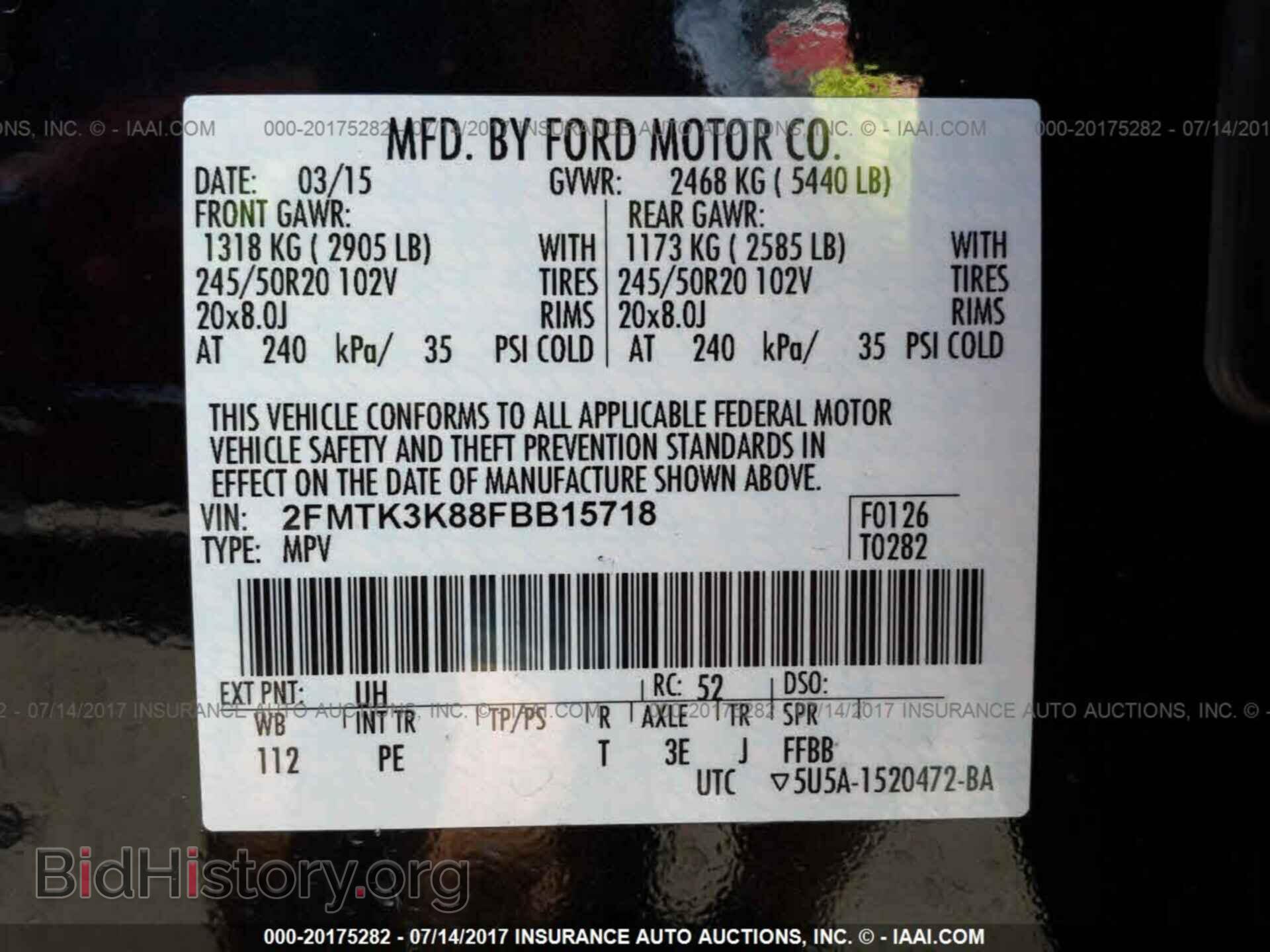 2015 Ford Edge - VIN: 2FMTK3K88FBB15718 - Photo 9