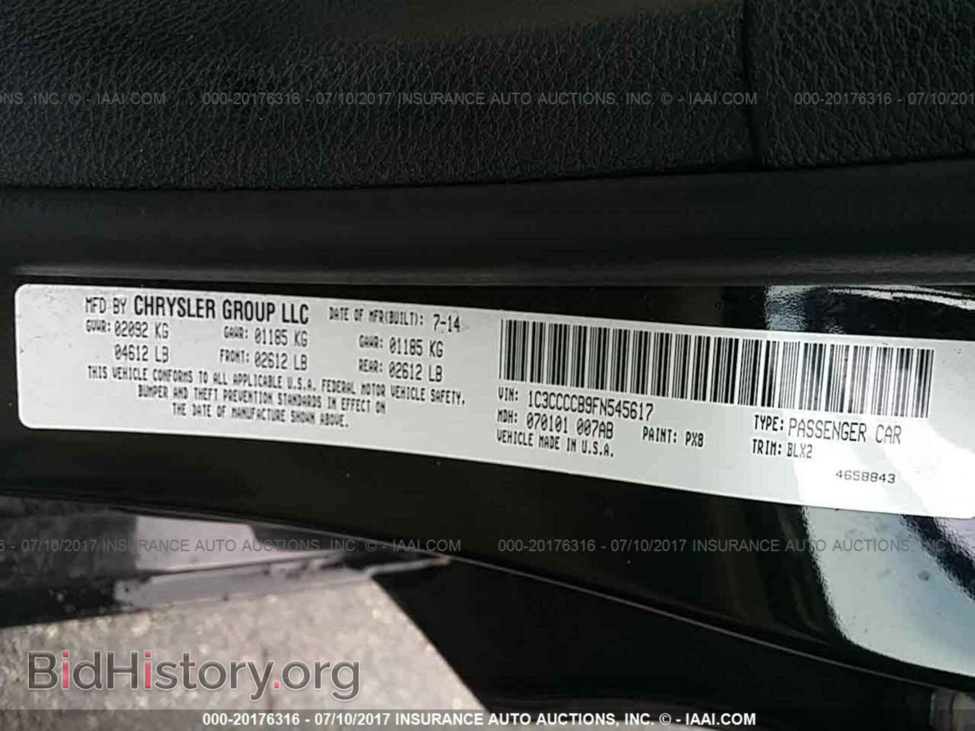 2015 Chrysler 200 - VIN: 1C3CCCCB9FN545617 - Photo 9