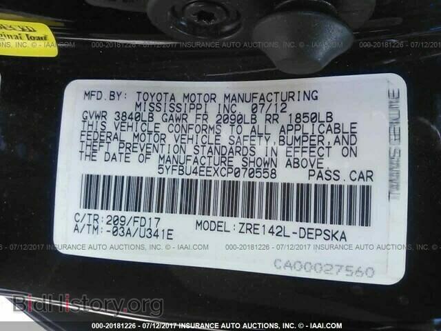 2012 Toyota Corolla - VIN: 5YFBU4EEXCP070558 - Photo 9