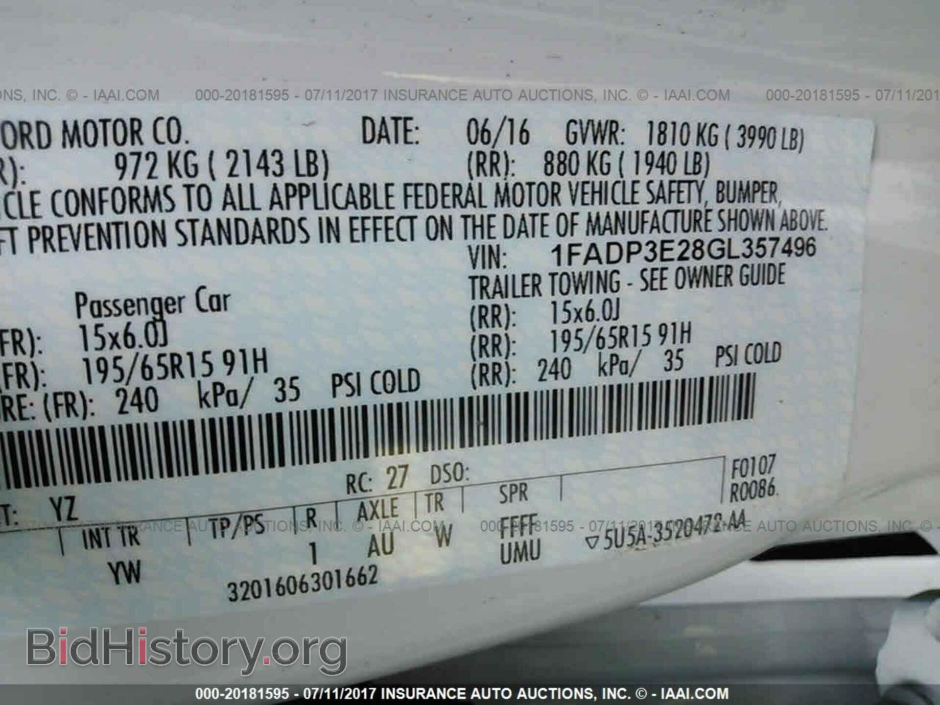 2016 Ford Focus - VIN: 1FADP3E28GL357496 - Фото 9