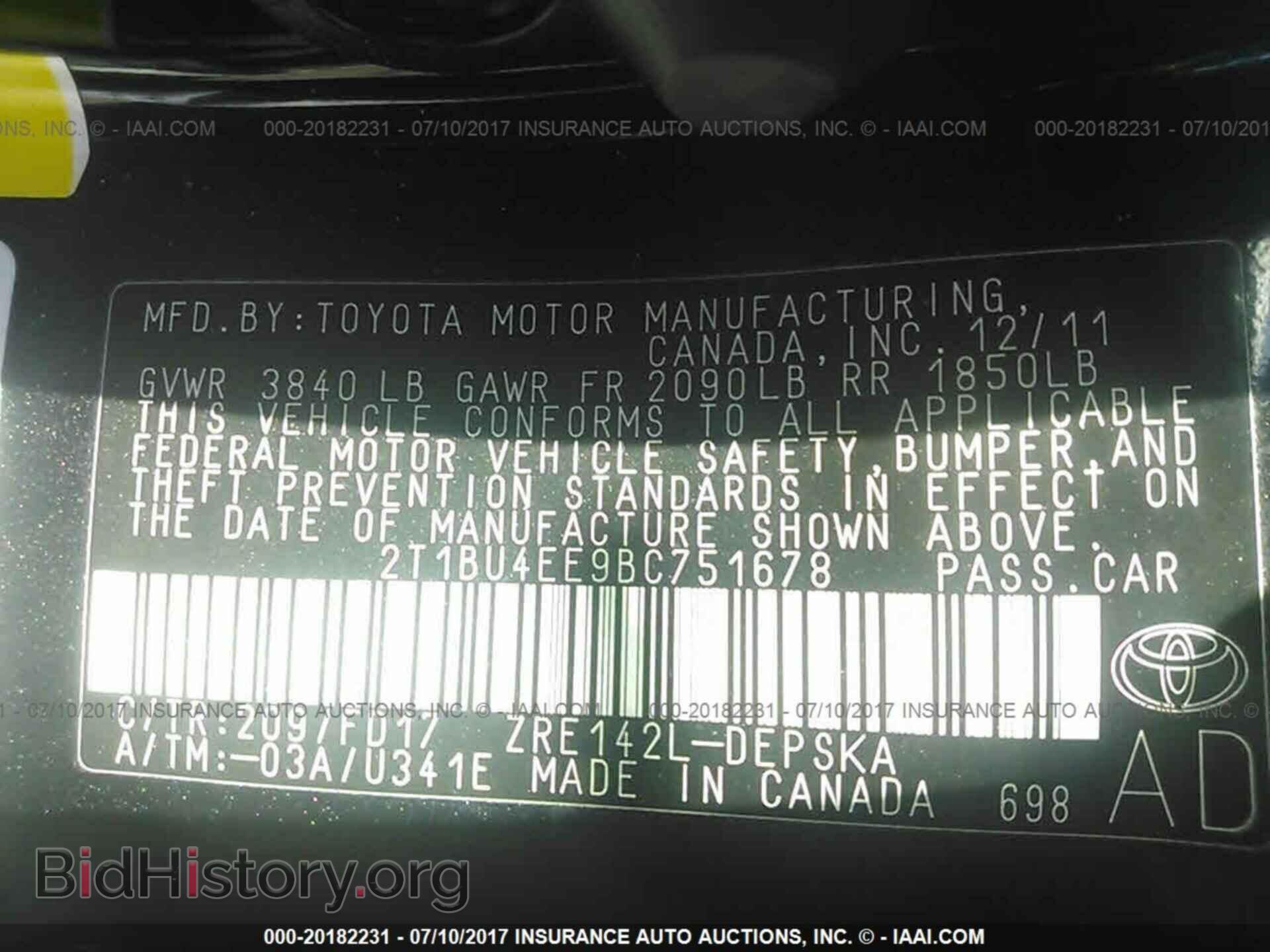 2011 Toyota Corolla - VIN: 2T1BU4EE9BC751678 - Фото 9