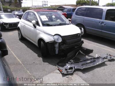 2012 Fiat 500, белый — VIN 3C3CFFDR0CT379844, IAAI