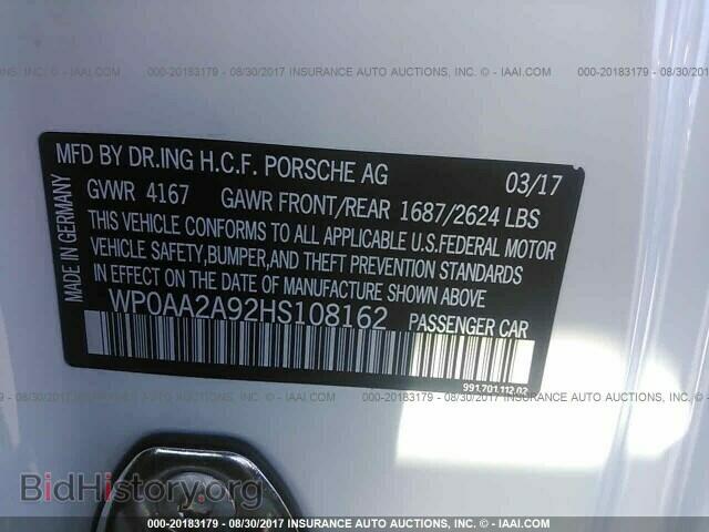 2017 Porsche 911 - VIN: WP0AA2A92HS108162 - Фото 9