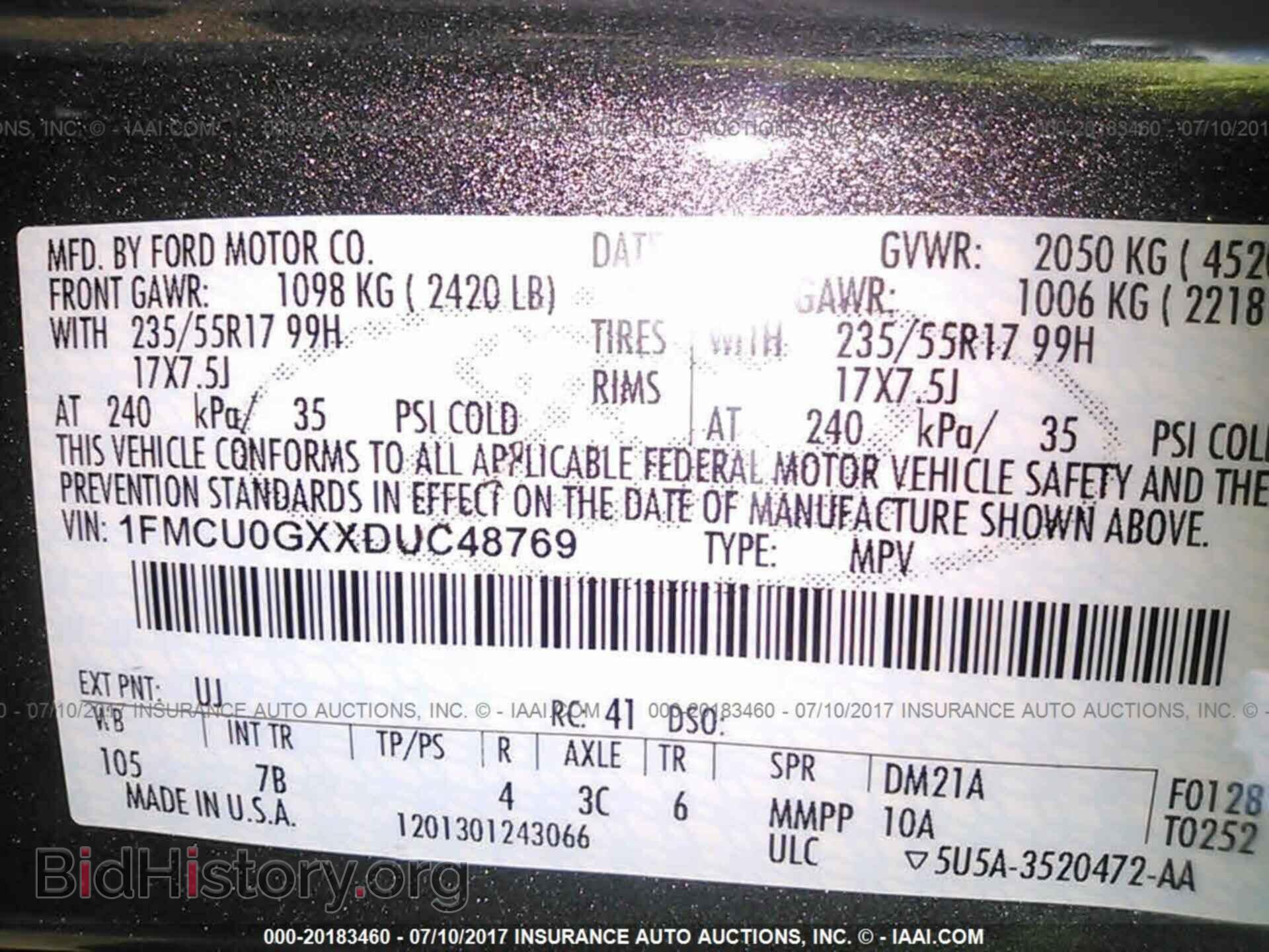 2013 Ford Escape - VIN: 1FMCU0GXXDUC48769 - Фото 9