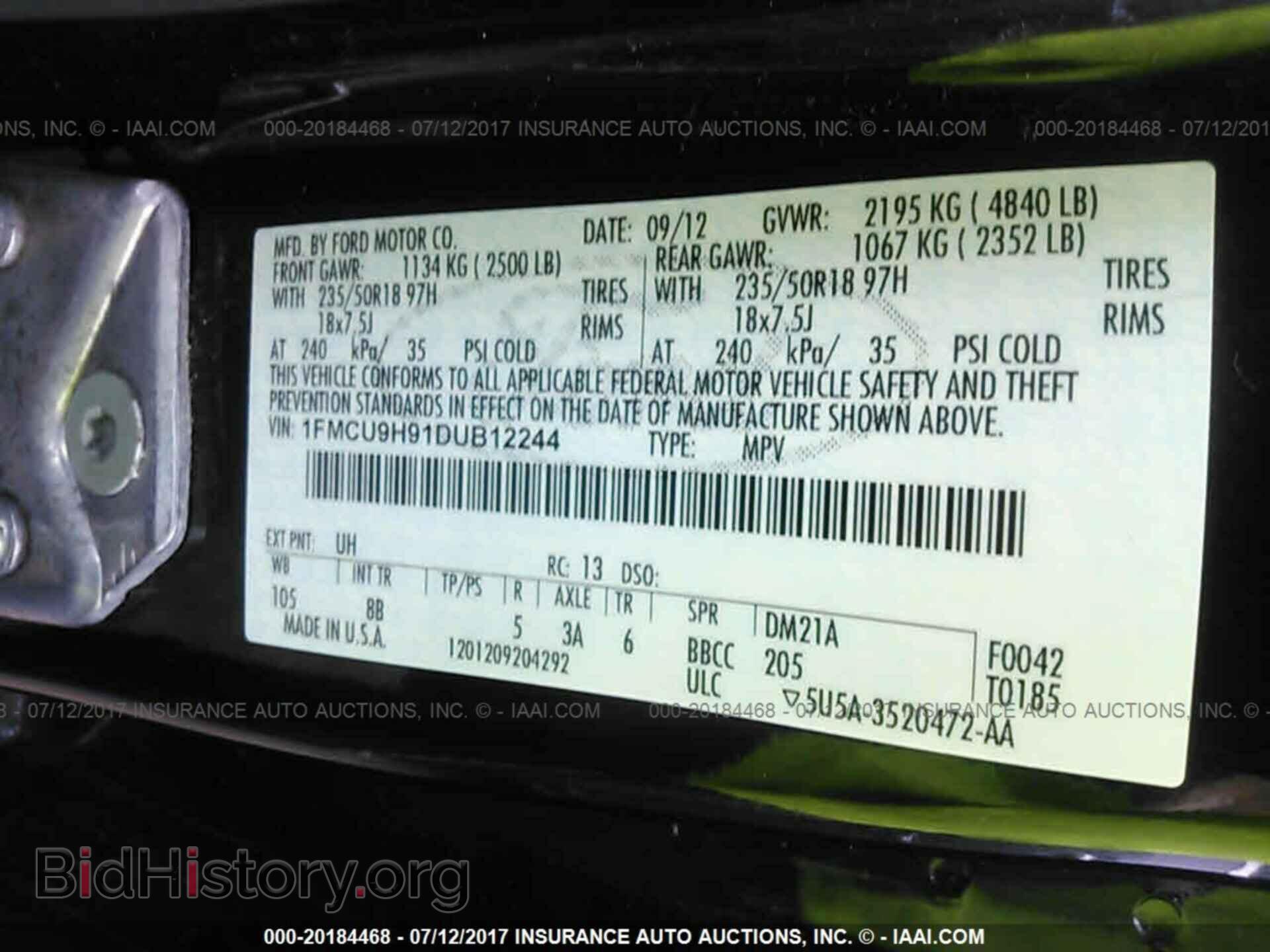 2013 Ford Escape - VIN: 1FMCU9H91DUB12244 - Фото 9