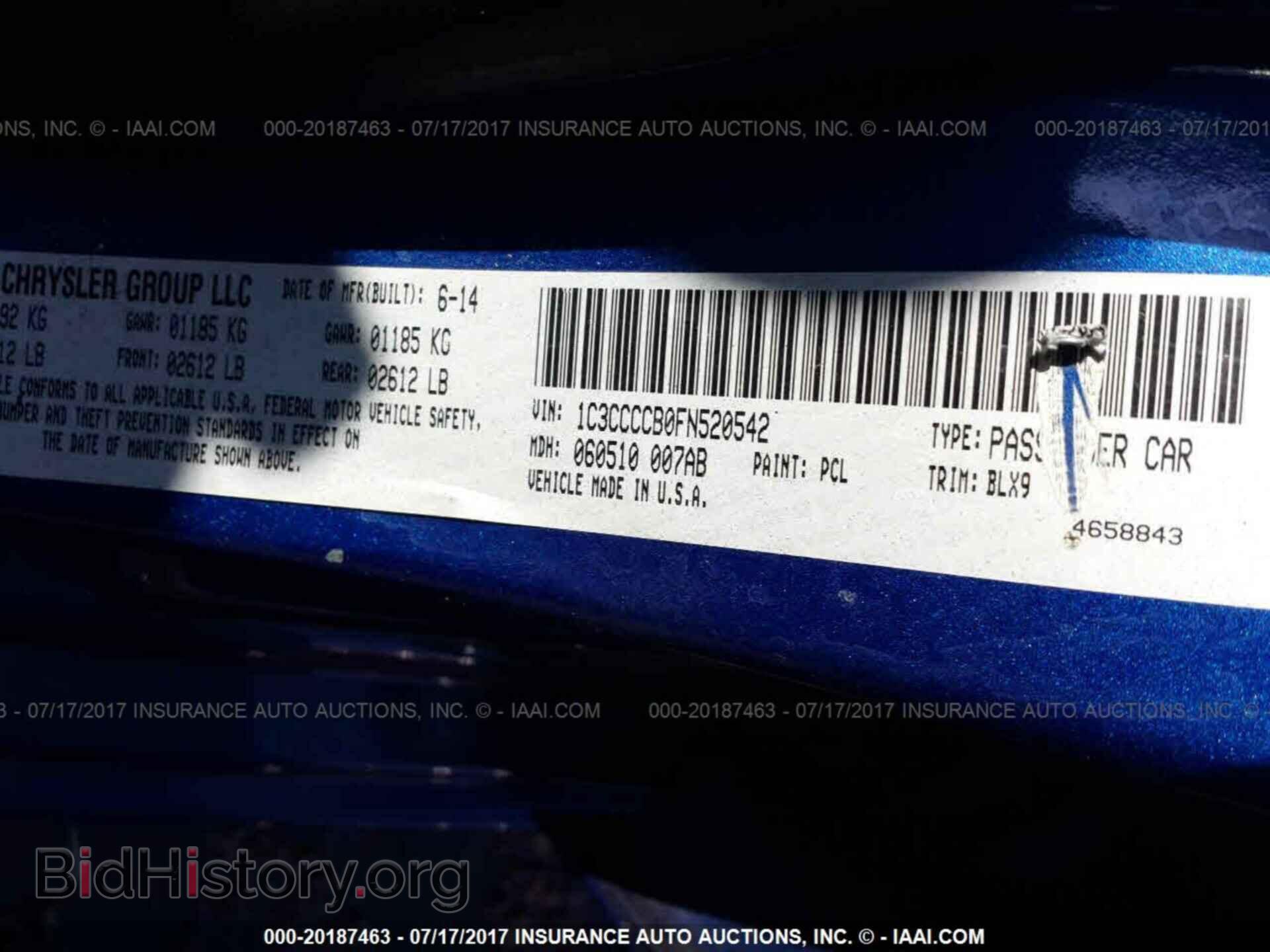 2015 Chrysler 200 - VIN: 1C3CCCCB0FN520542 - Фото 9