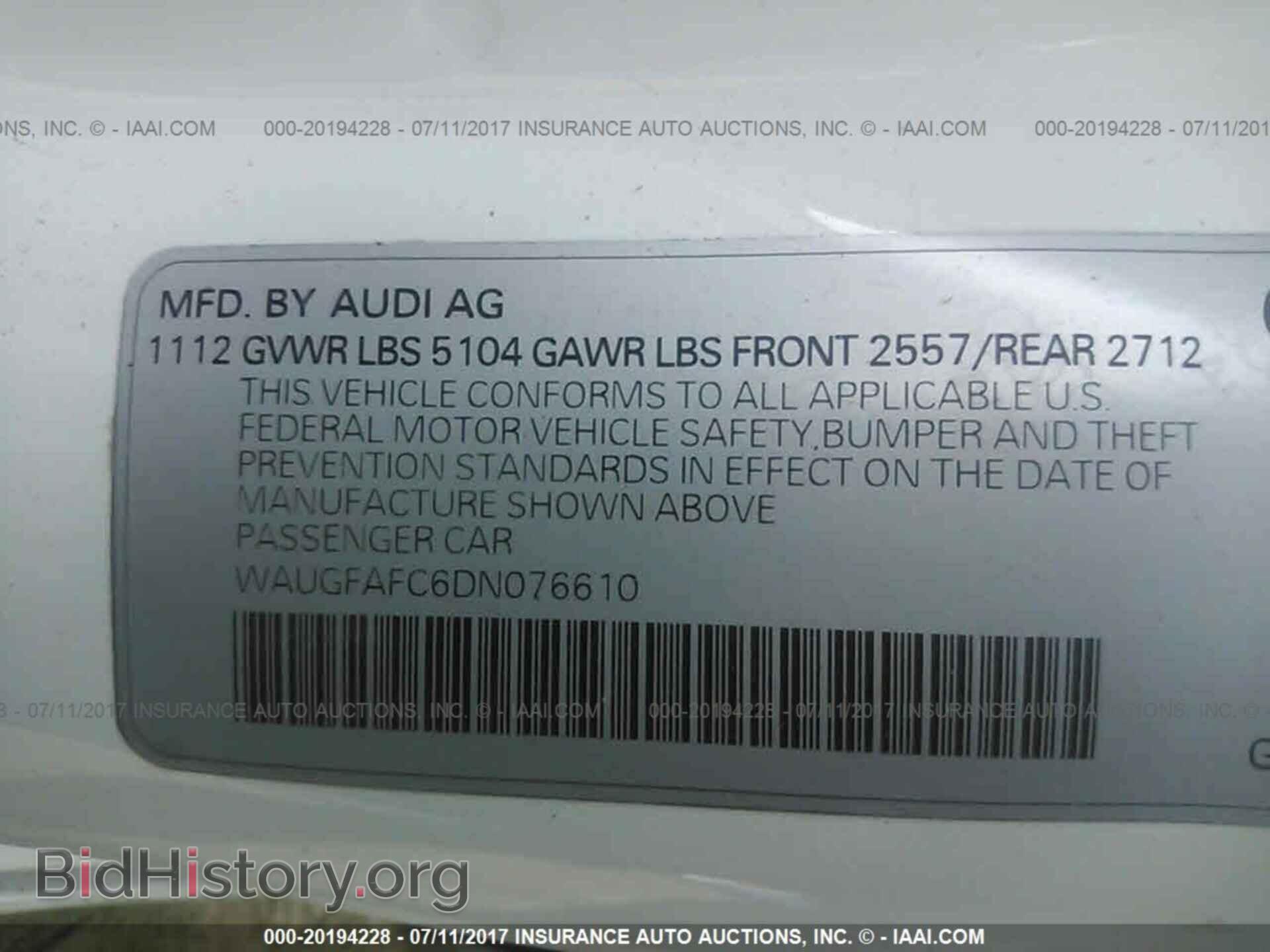 2013 Audi A6 - VIN: WAUGFAFC6DN076610 - Фото 9