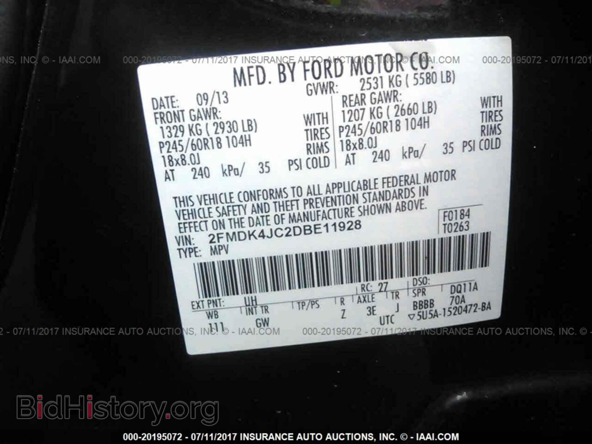 2013 Ford Edge - VIN: 2FMDK4JC2DBE11928 - Photo 9