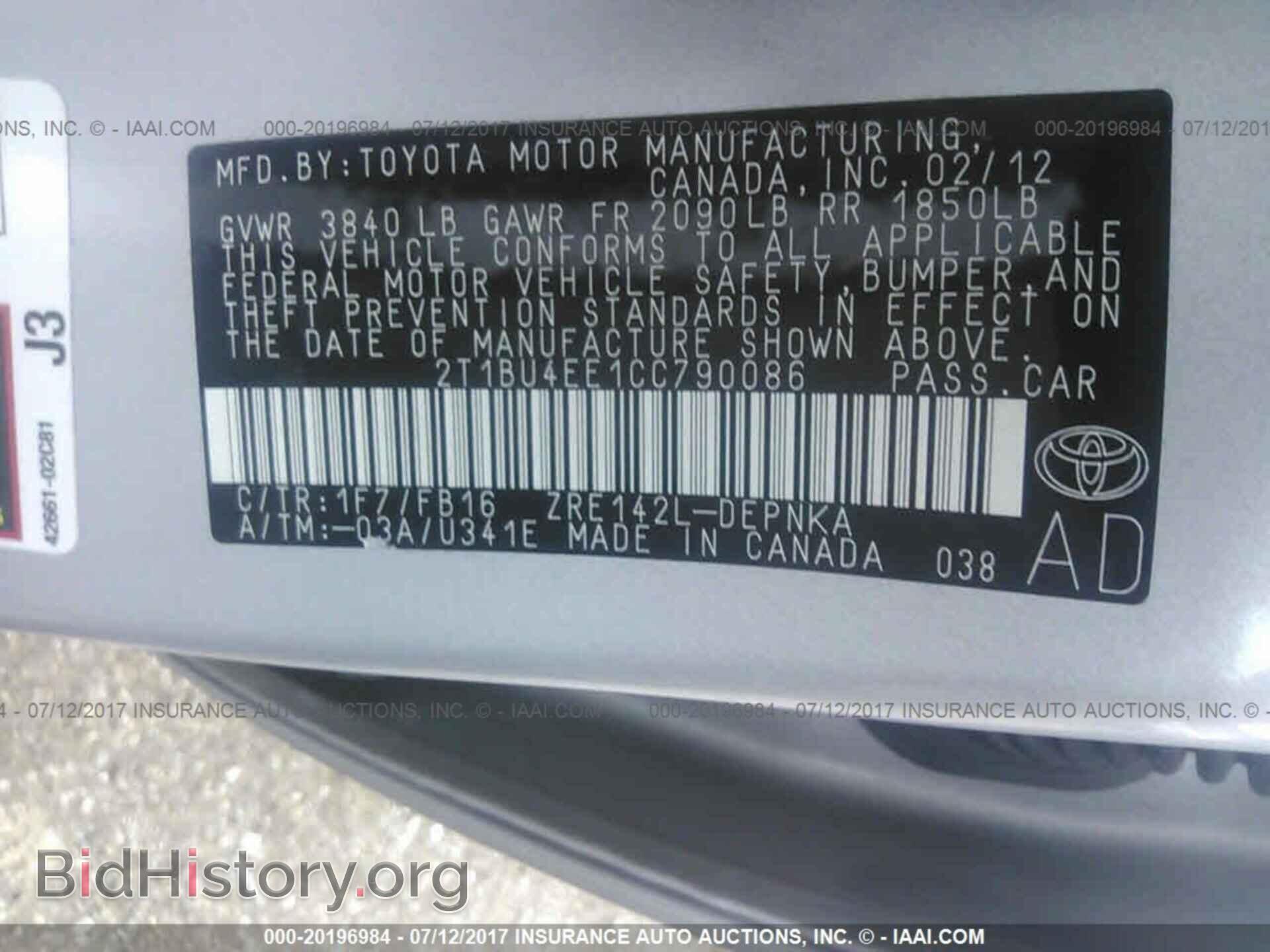 2012 Toyota Corolla - VIN: 2T1BU4EE1CC790086 - Photo 9