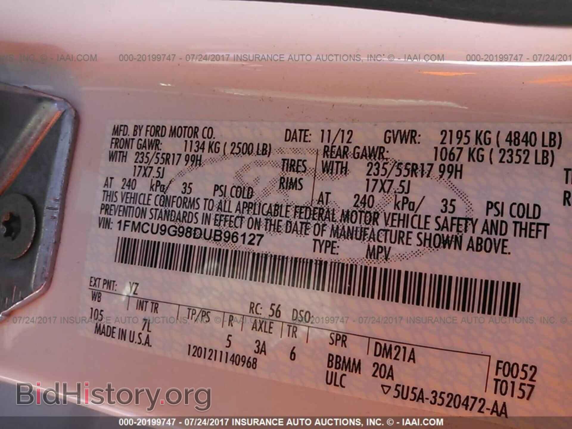 2013 Ford Escape - VIN: 1FMCU9G98DUB96127 - Фото 9