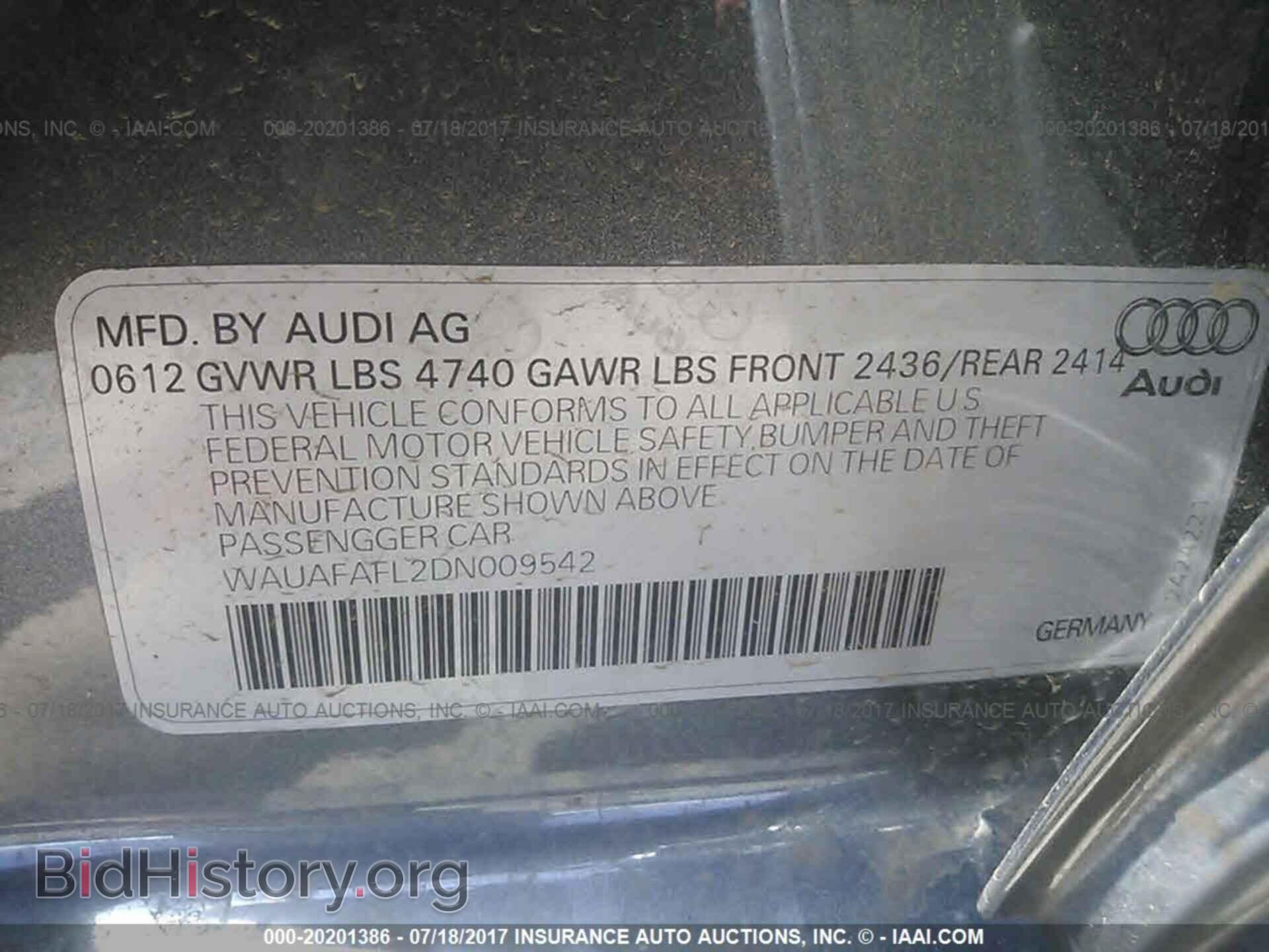 2013 Audi A4 - VIN: WAUAFAFL2DN009542 - Фото 9