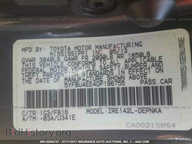 2013 Toyota Corolla - VIN: 5YFBU4EE4DP196755 - Фото 9