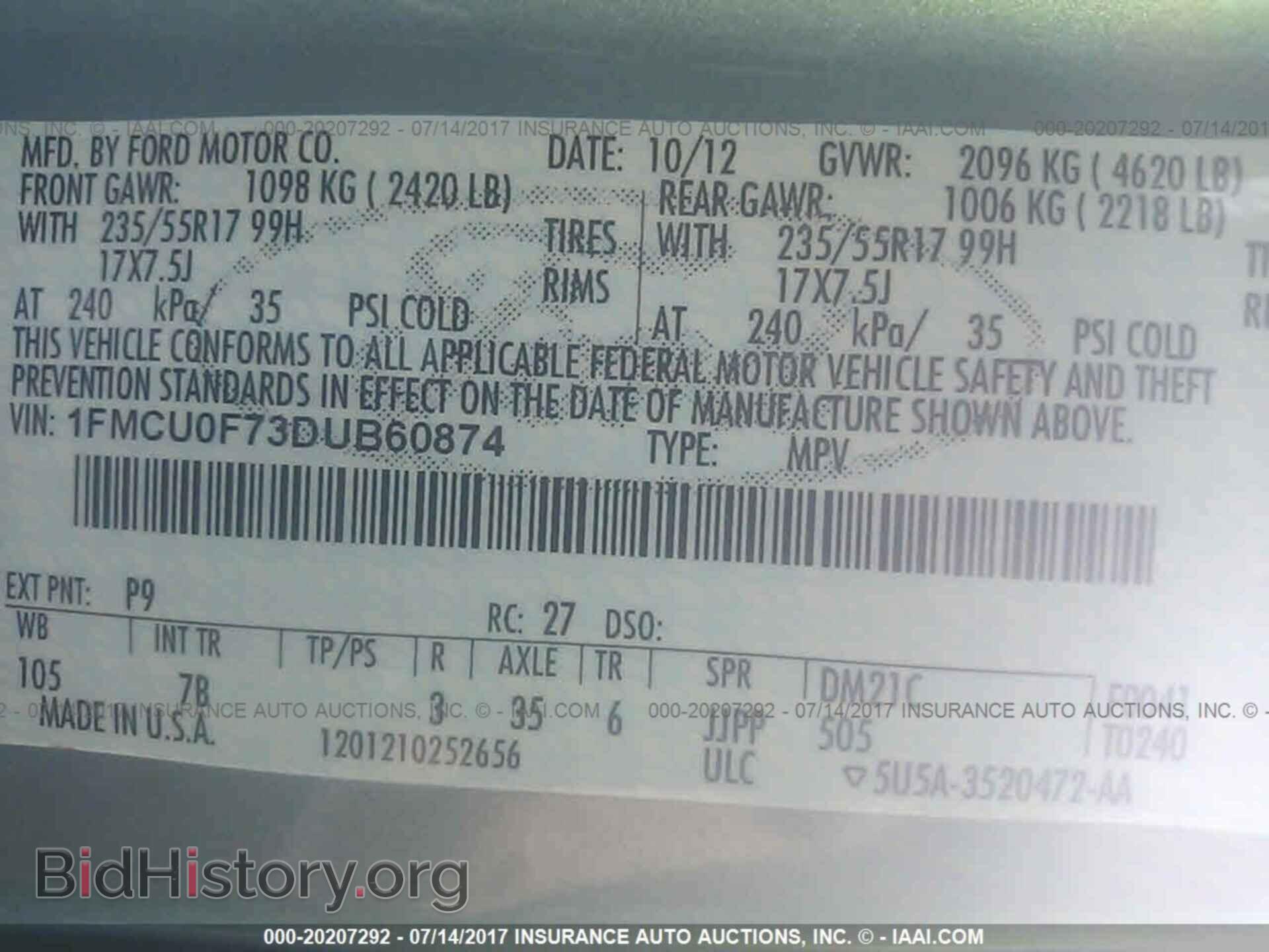 2013 Ford Escape - VIN: 1FMCU0F73DUB60874 - Photo 9