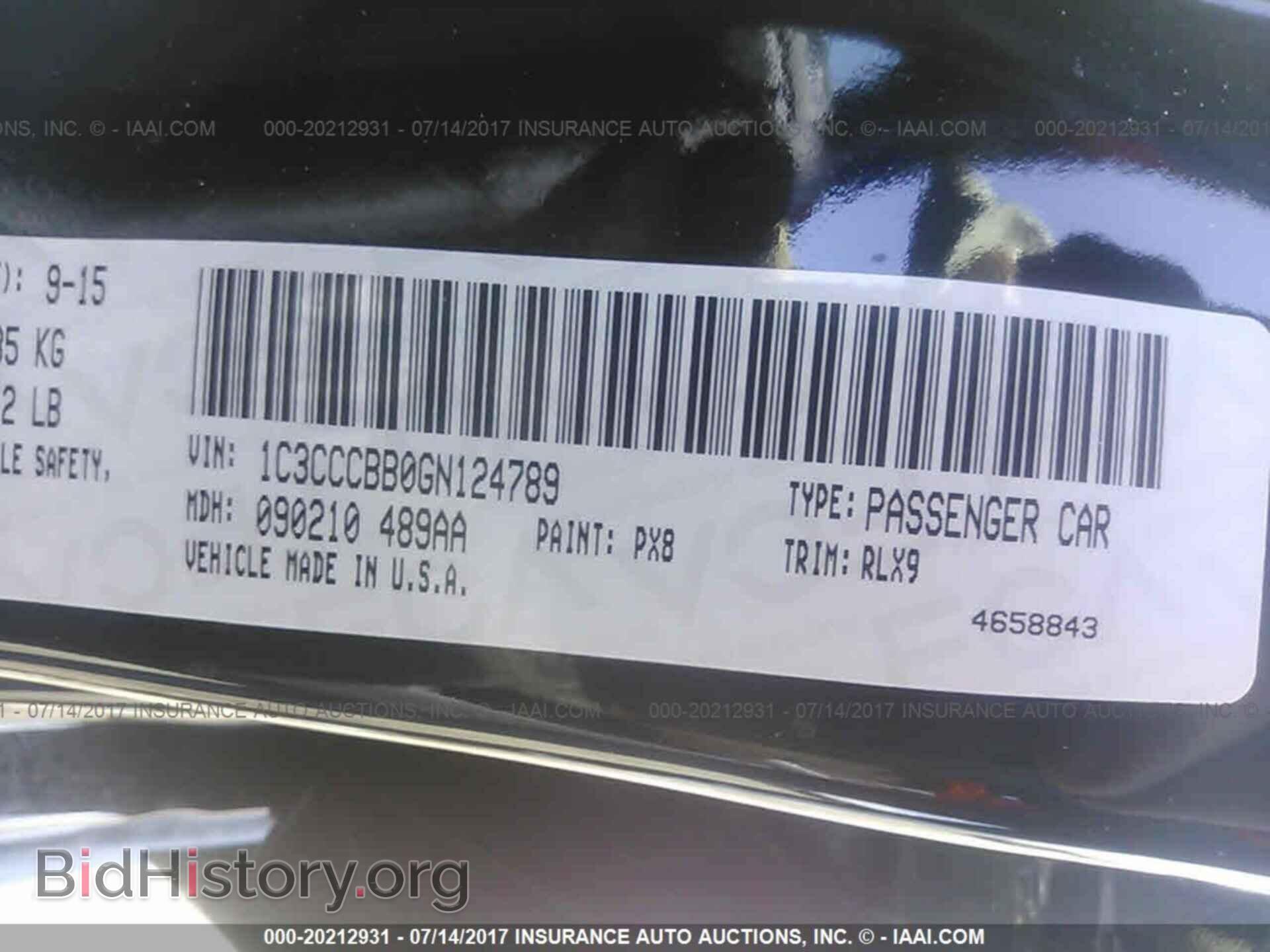 2016 Chrysler 200 - VIN: 1C3CCCBB0GN124789 - Photo 9