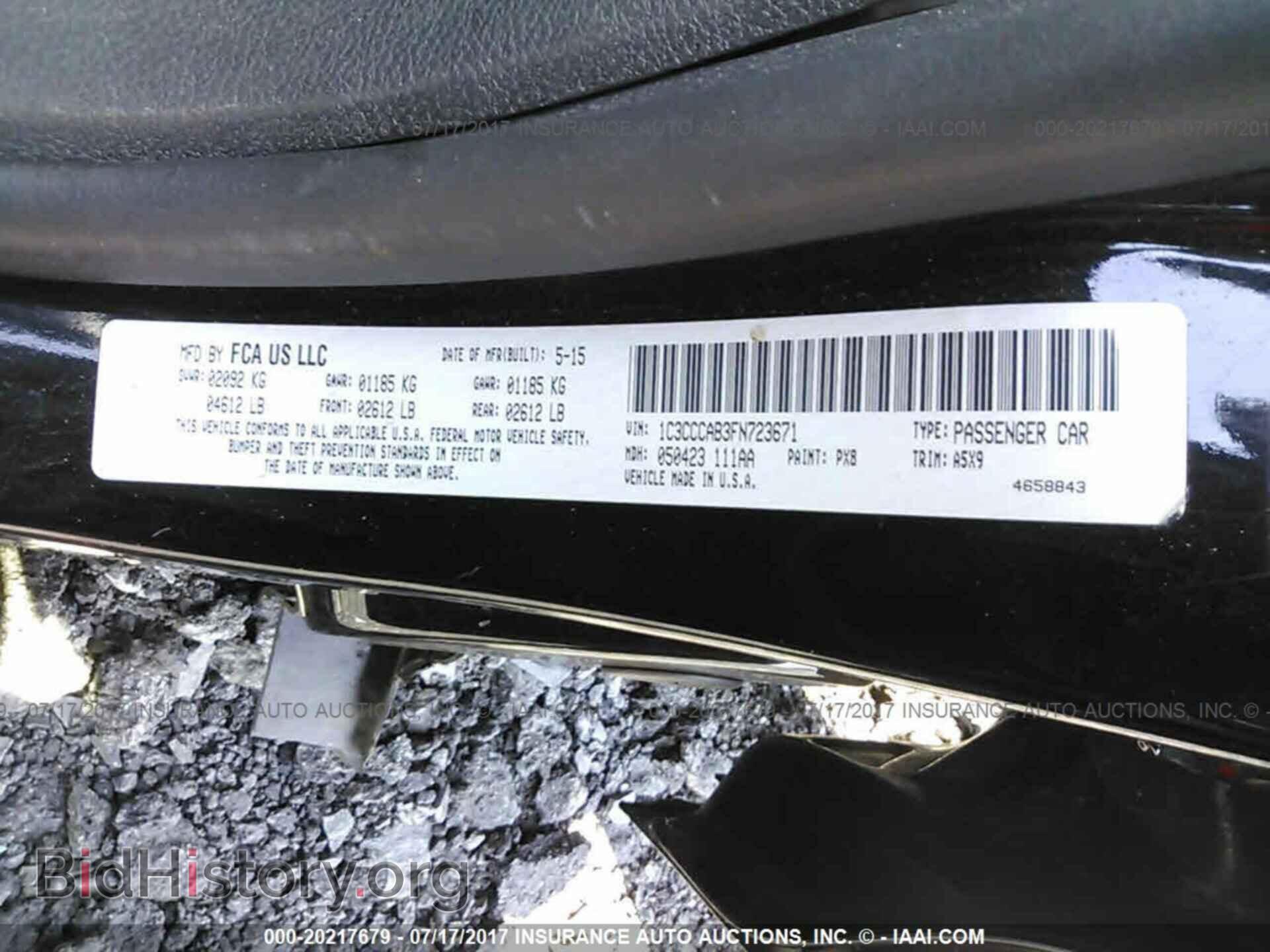 2015 Chrysler 200 - VIN: 1C3CCCAB3FN723671 - Photo 9