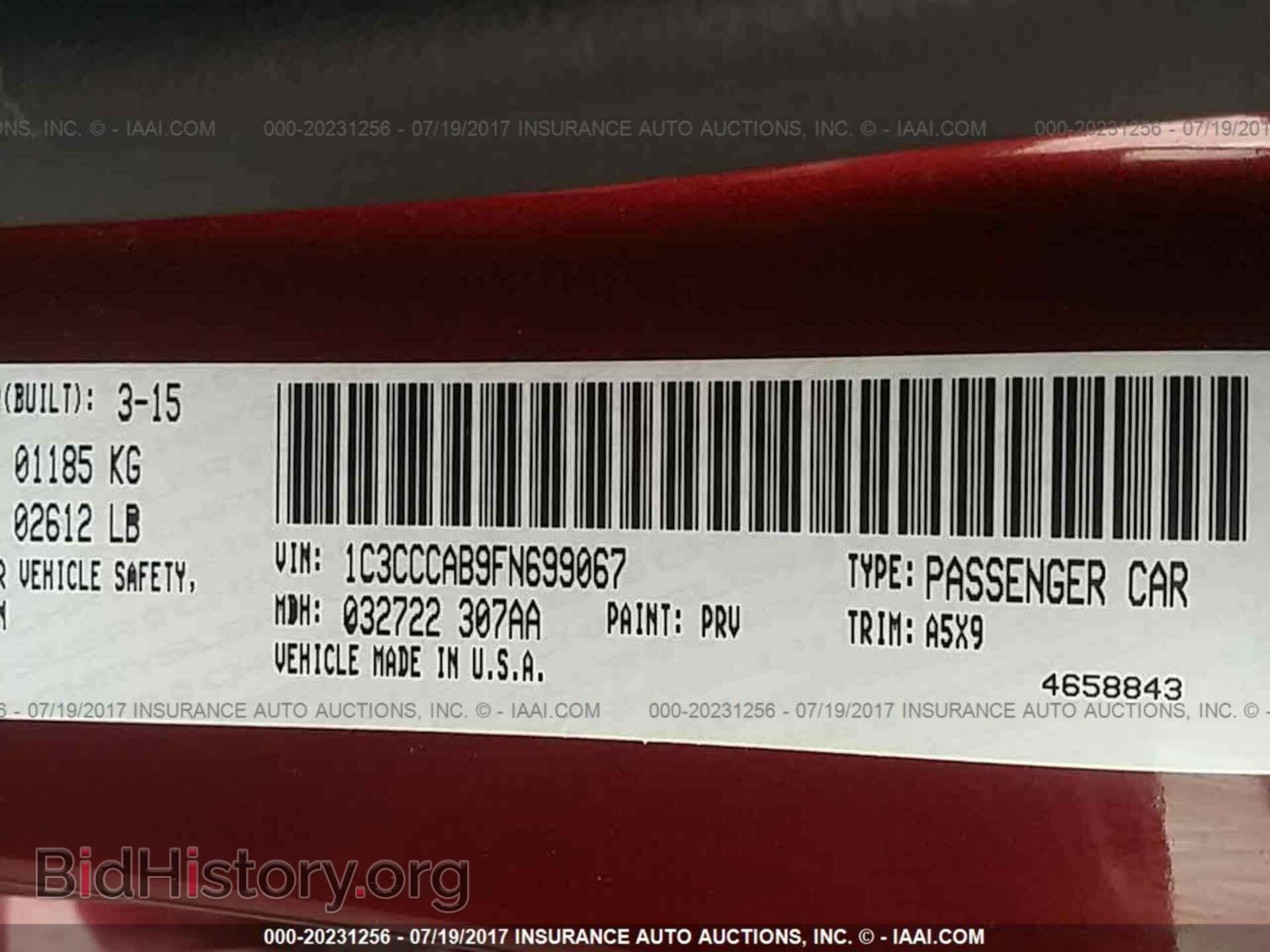 2015 Chrysler 200 - VIN: 1C3CCCAB9FN699067 - Photo 9