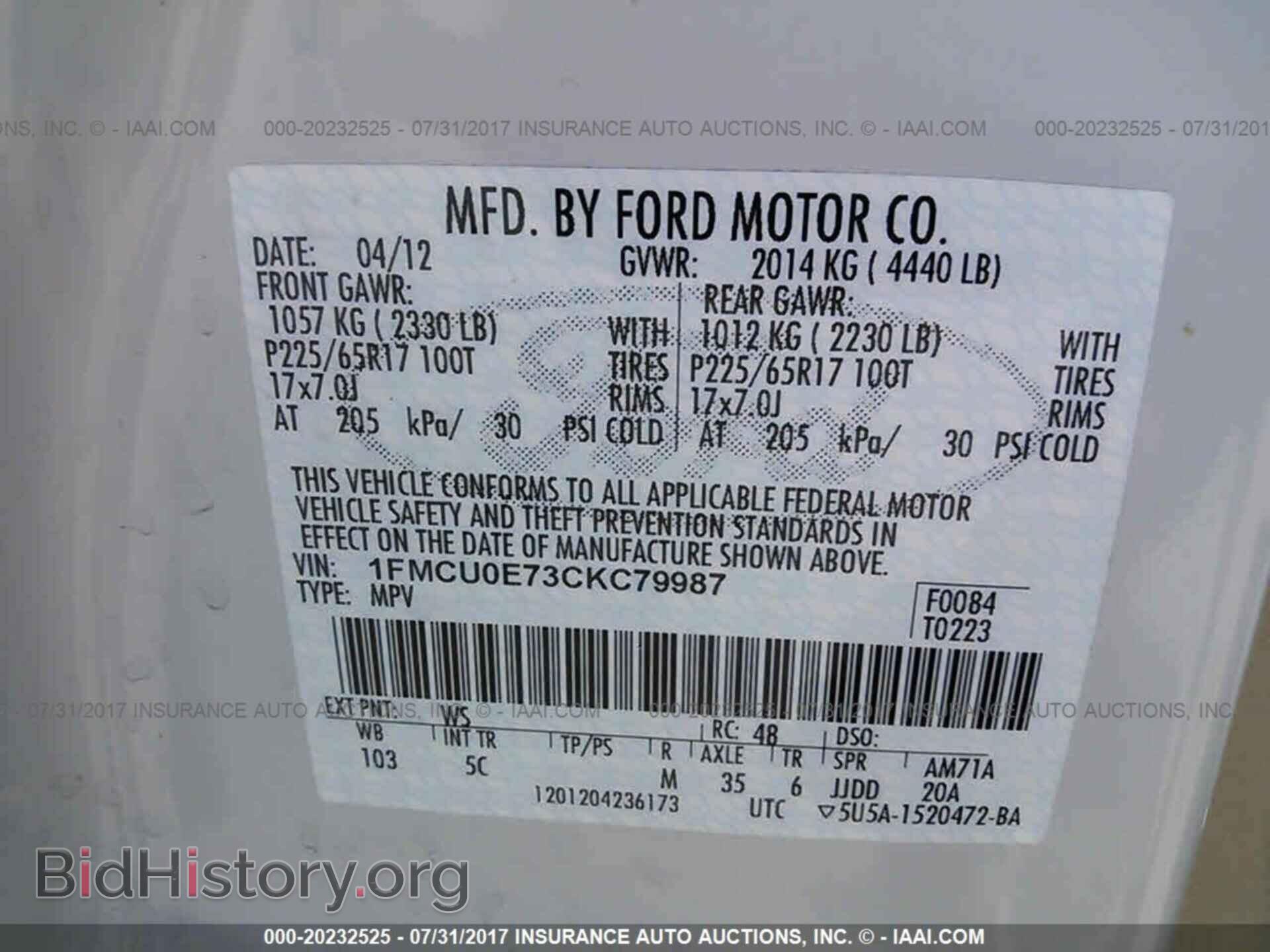 2012 Ford Escape - VIN: 1FMCU0E73CKC79987 - Photo 9