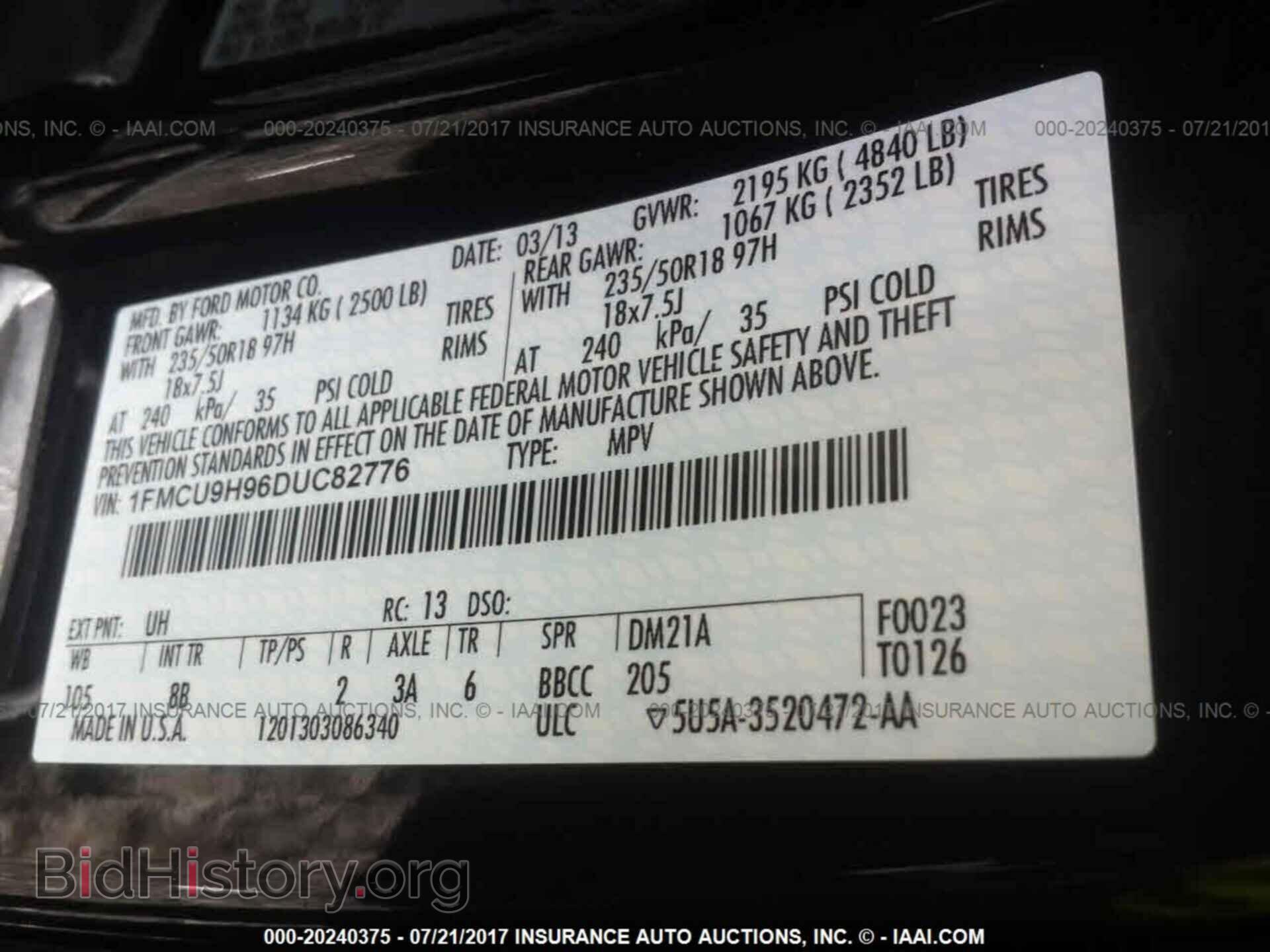 2013 Ford Escape - VIN: 1FMCU9H96DUC82776 - Photo 9