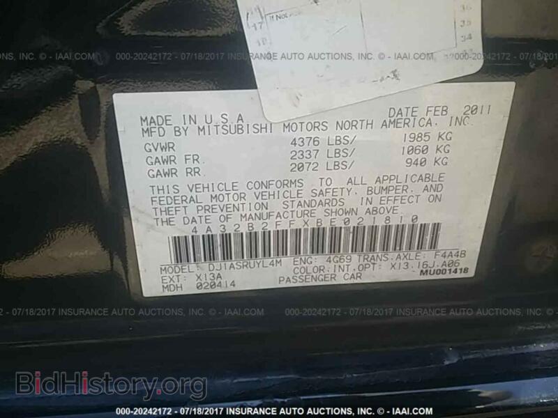2011 Mitsubishi GALANT (VIN 4A32B2FFXBE021810) — photo 9 of 10