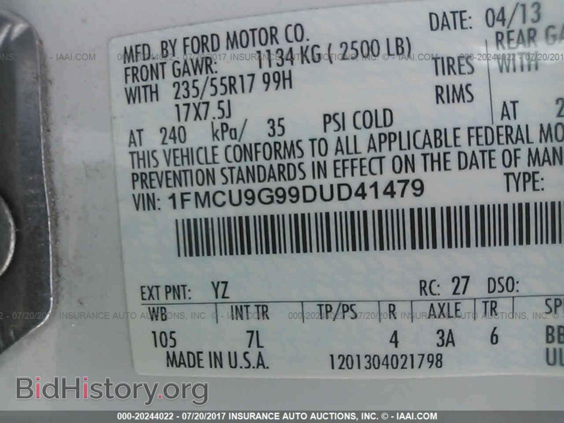 2013 Ford Escape - VIN: 1FMCU9G99DUD41479 - Photo 9