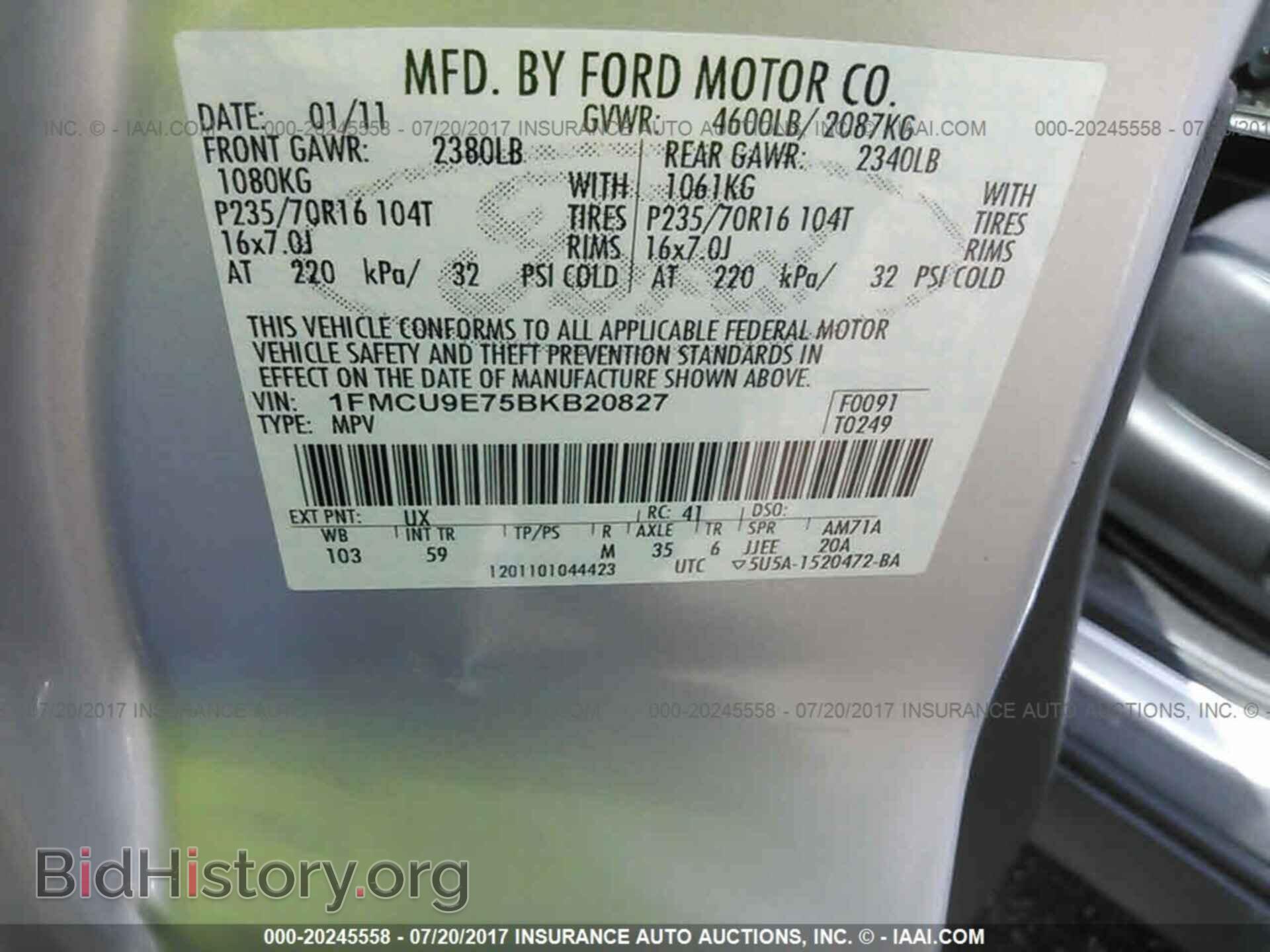 2011 Ford Escape - VIN: 1FMCU9E75BKB20827 - Photo 9