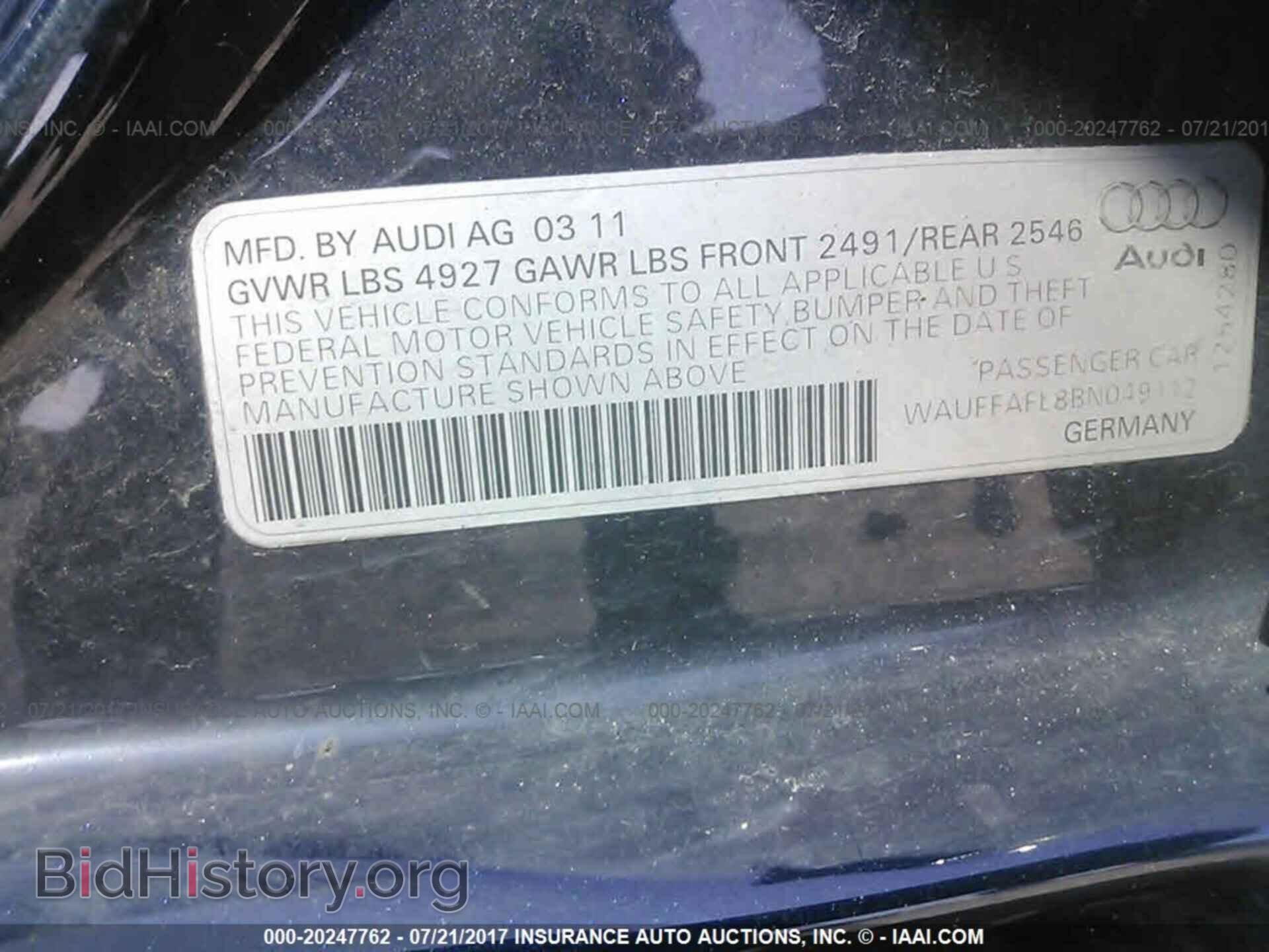 2011 Audi A4 - VIN: WAUFFAFL8BN049112 - Фото 9