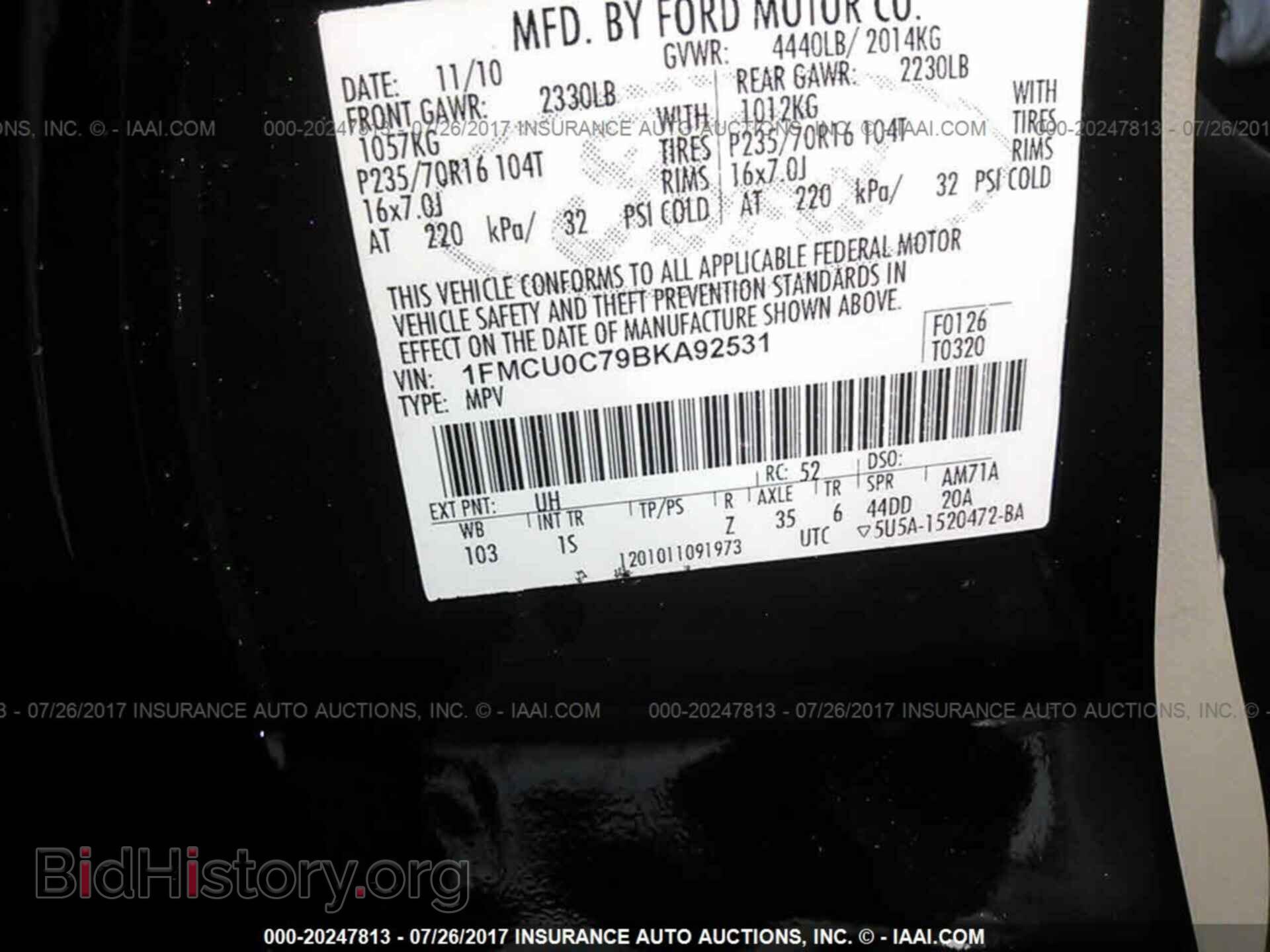 2011 Ford Escape - VIN: 1FMCU0C79BKA92531 - Photo 9