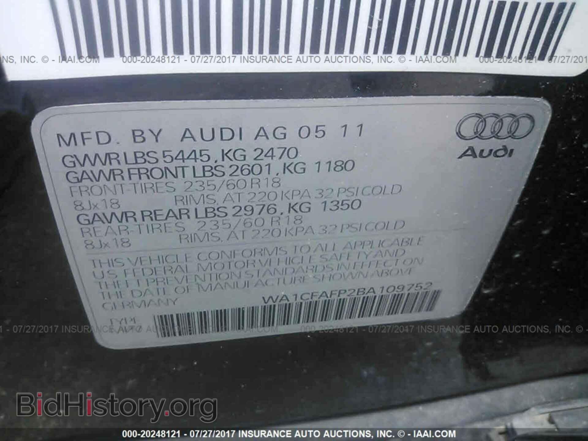 2011 Audi Q5 - VIN: WA1CFAFP2BA109752 - Фото 9