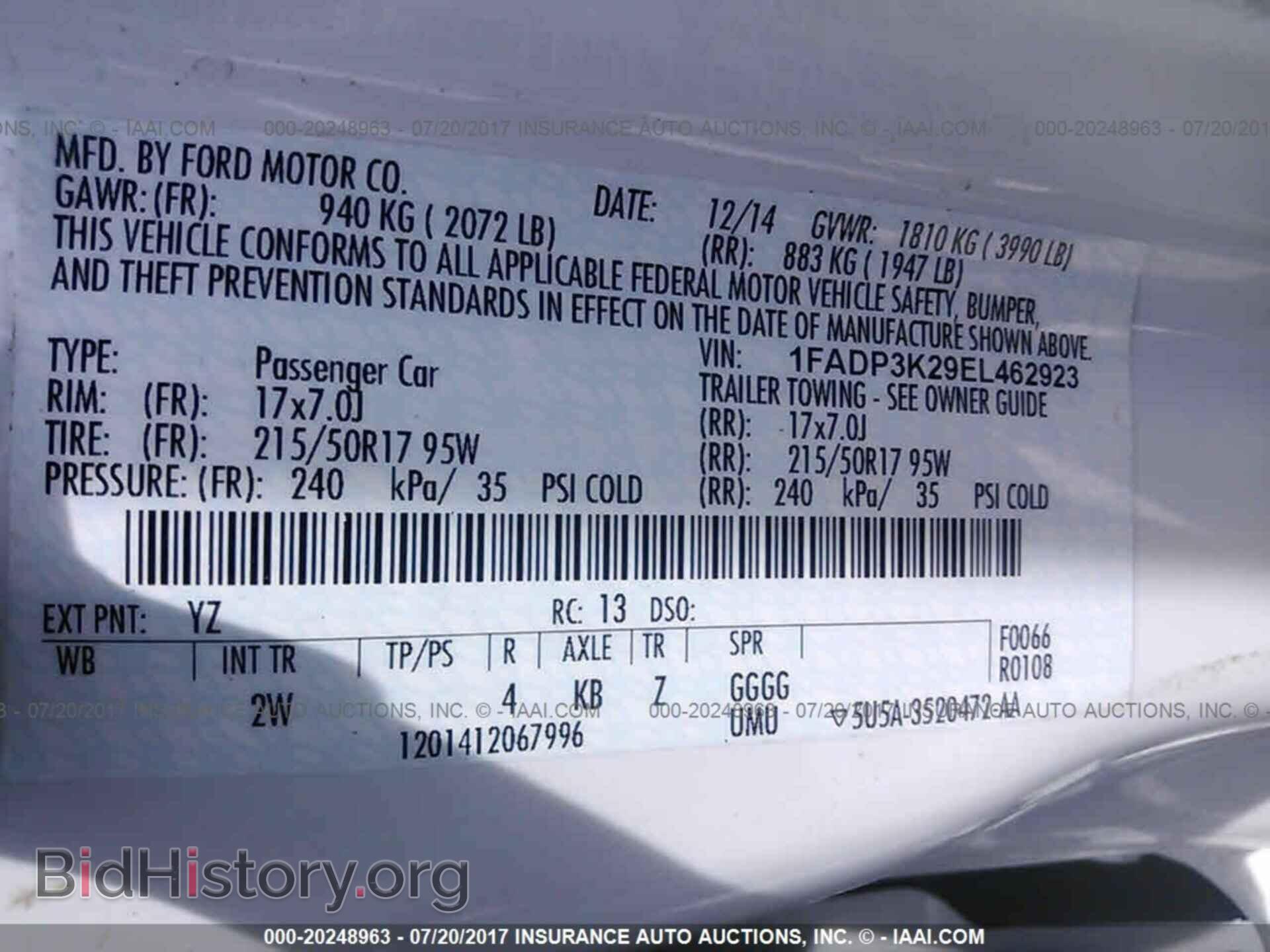 2014 Ford Focus - VIN: 1FADP3K29EL462923 - Фото 9