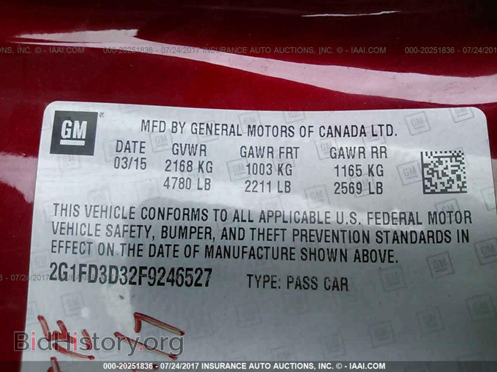 2015 Chevrolet Camaro - VIN: 2G1FD3D32F9246527 - Фото 9