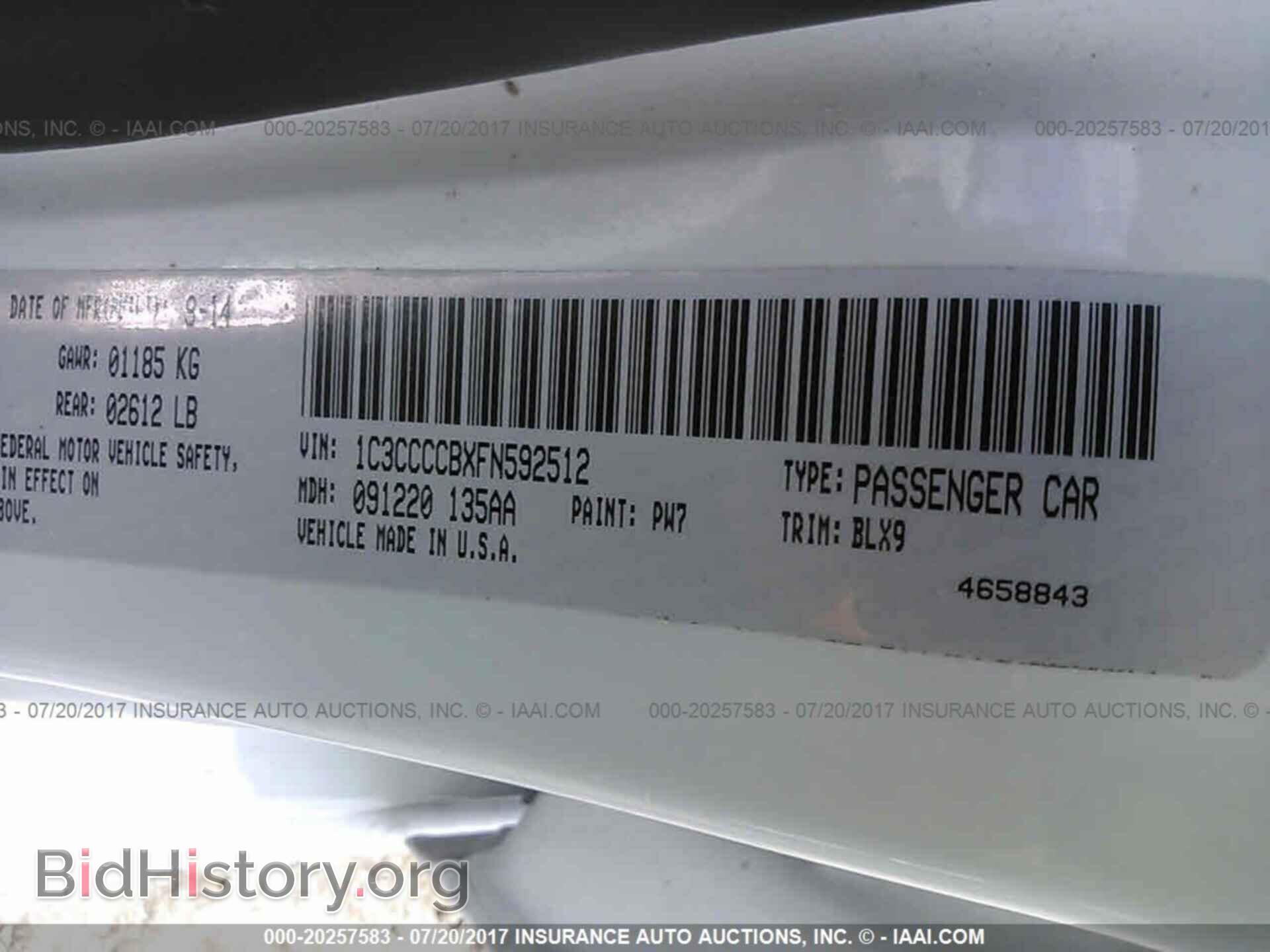 2015 Chrysler 200 - VIN: 1C3CCCCBXFN592512 - Photo 9
