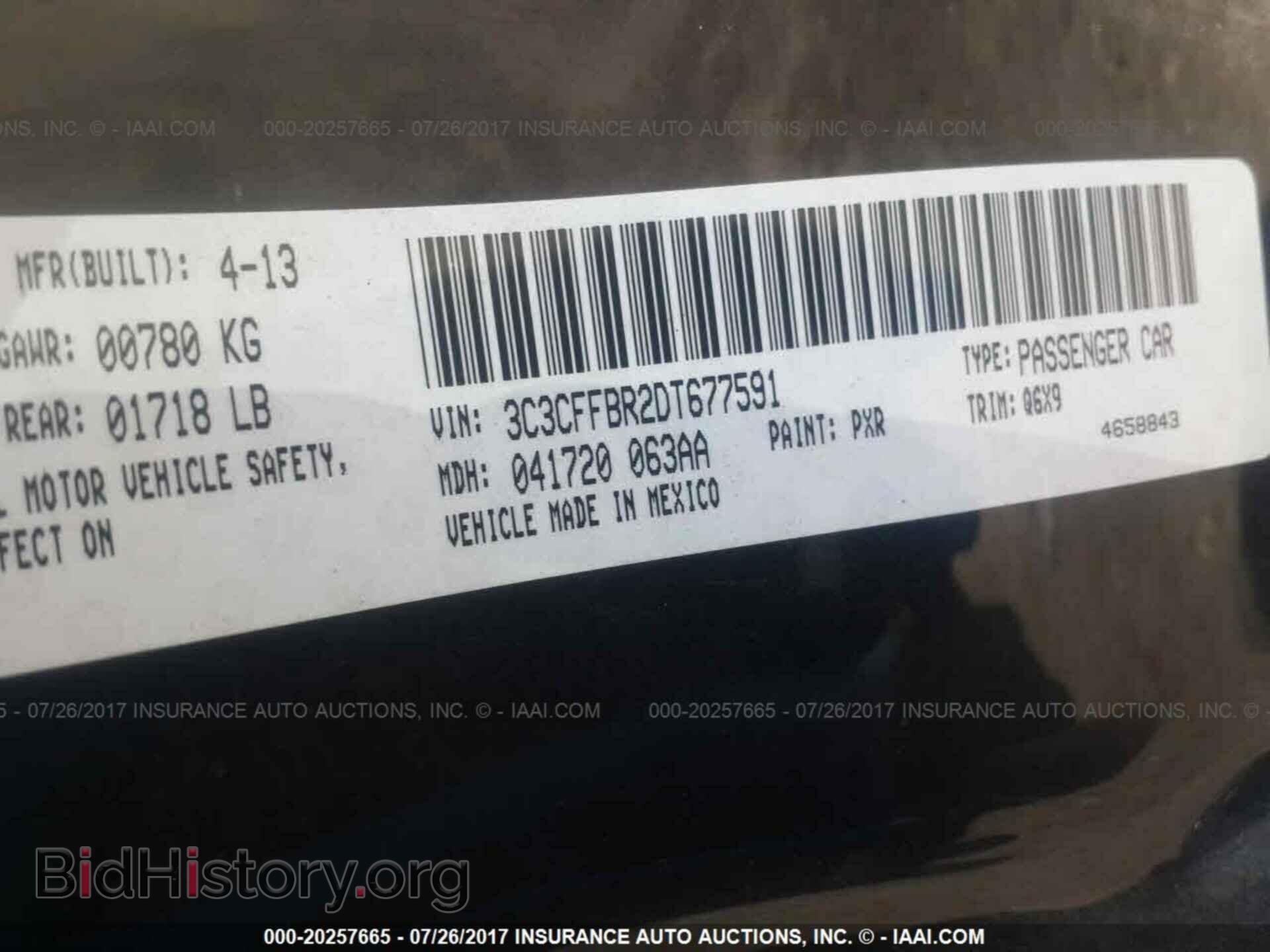 2013 Fiat 500 - VIN: 3C3CFFBR2DT677591 - Фото 9