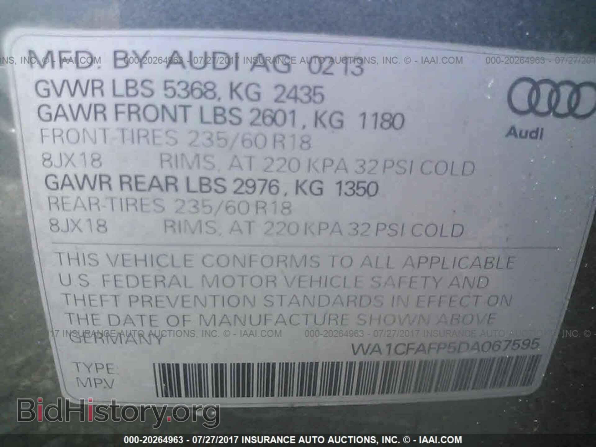 2013 Audi Q5 - VIN: WA1CFAFP5DA067595 - Photo 9