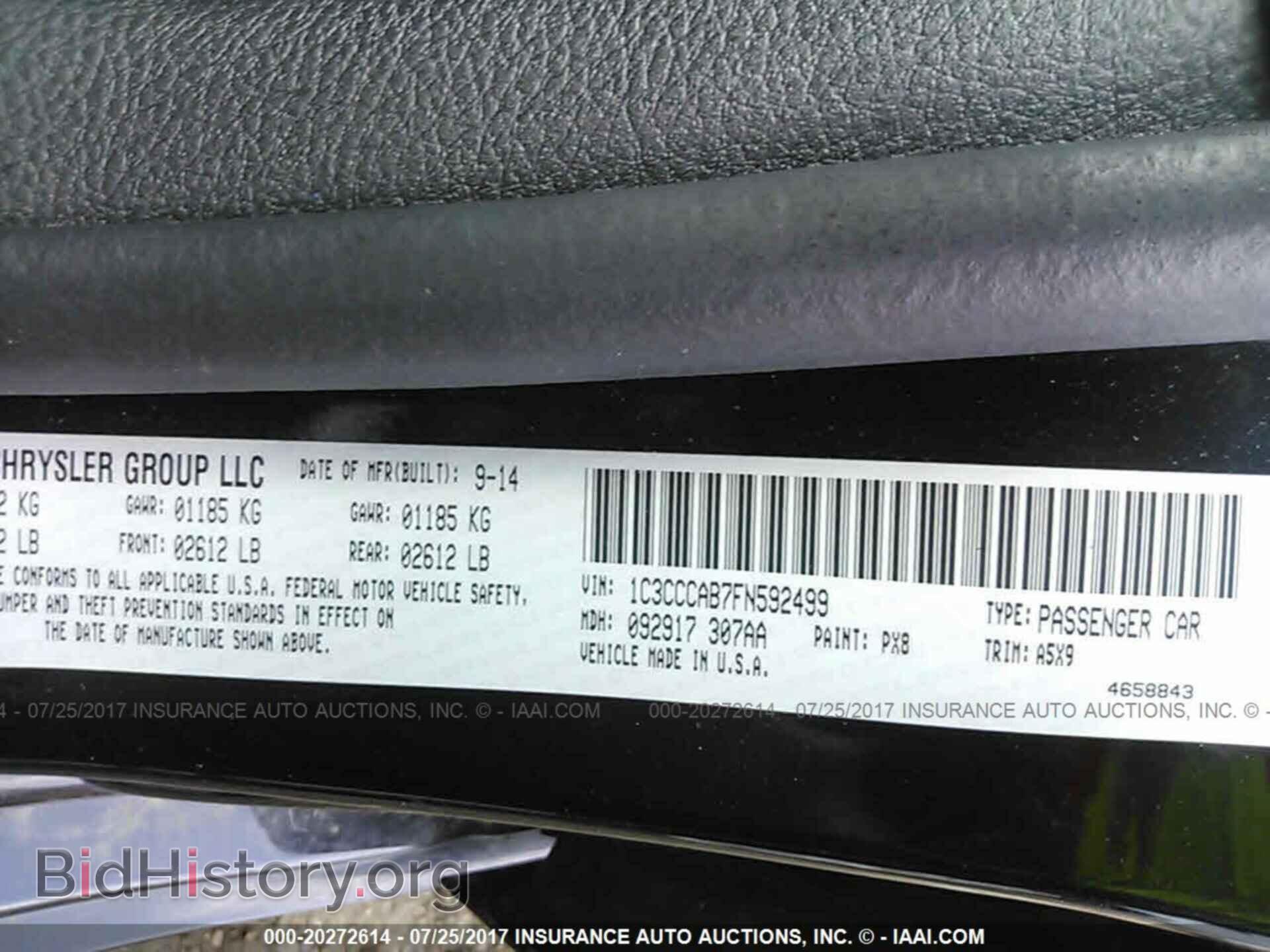2015 Chrysler 200 - VIN: 1C3CCCAB7FN592499 - Photo 9