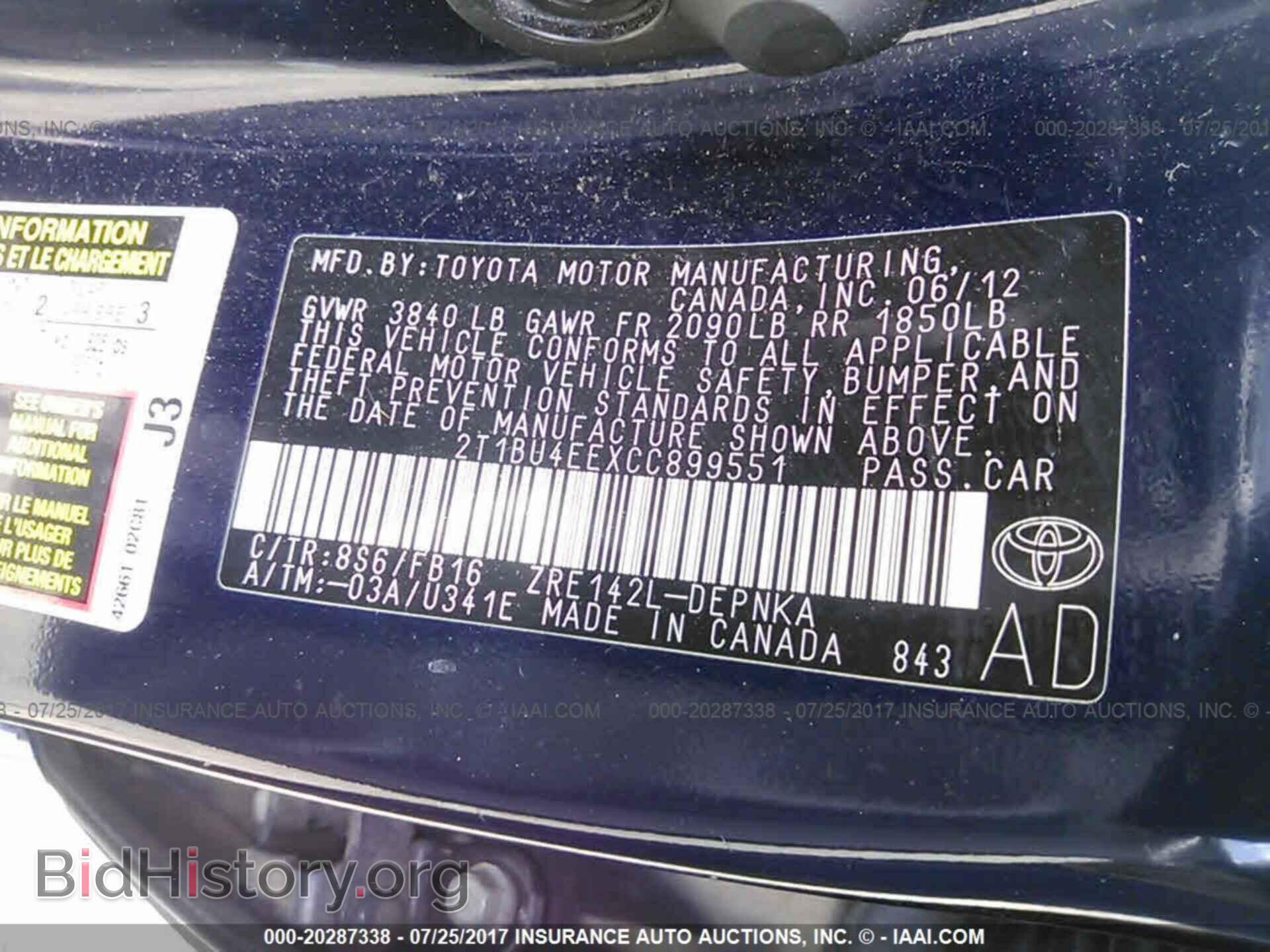 2012 Toyota Corolla - VIN: 2T1BU4EEXCC899551 - Photo 9