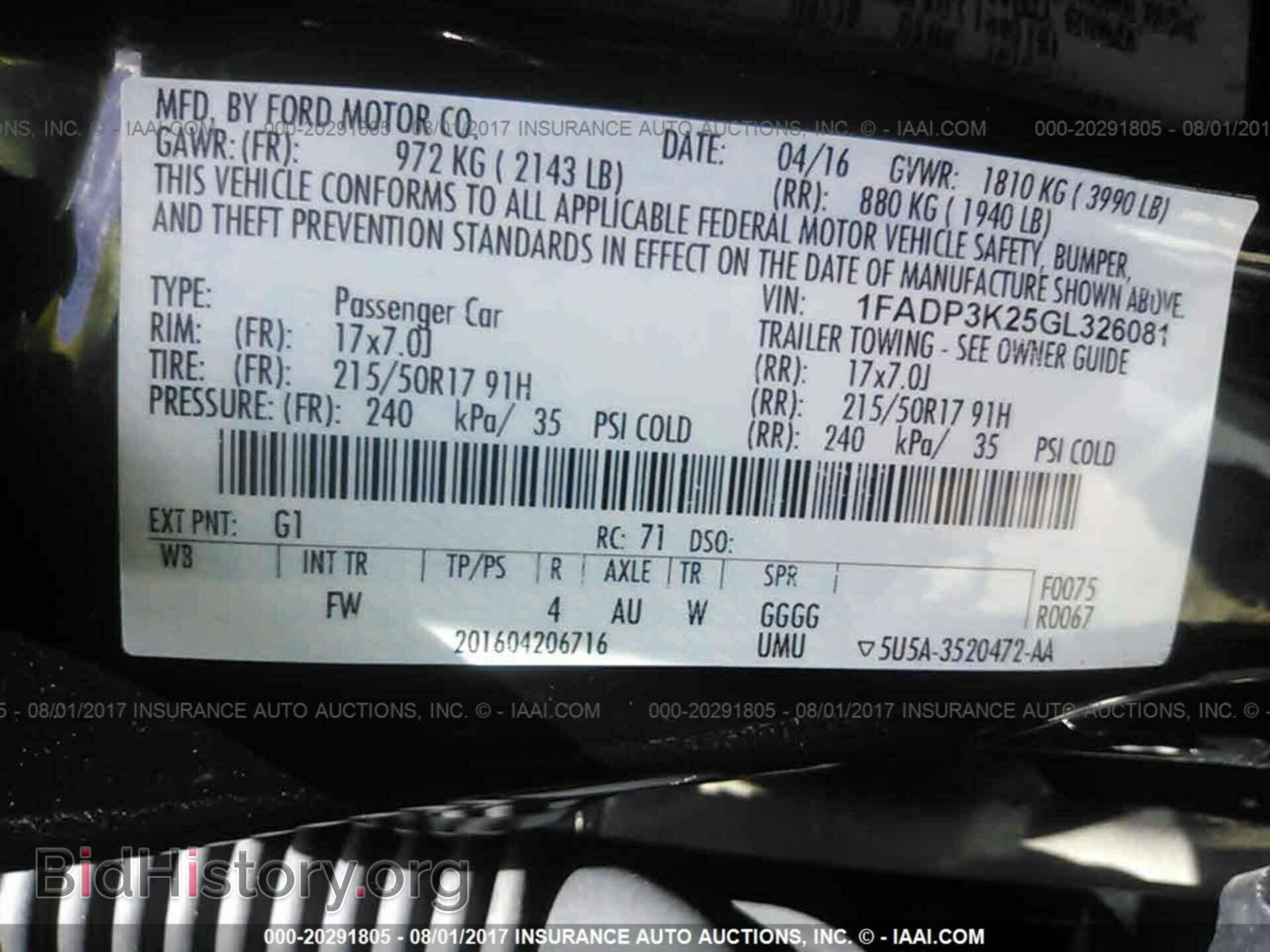 2016 Ford Focus - VIN: 1FADP3K25GL326081 - Фото 9
