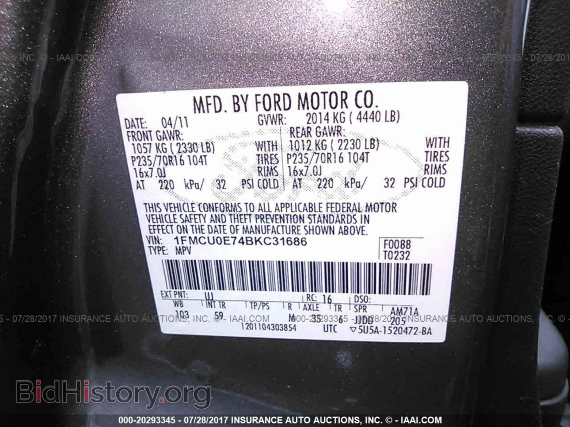 2011 Ford Escape - VIN: 1FMCU0E74BKC31686 - Photo 9