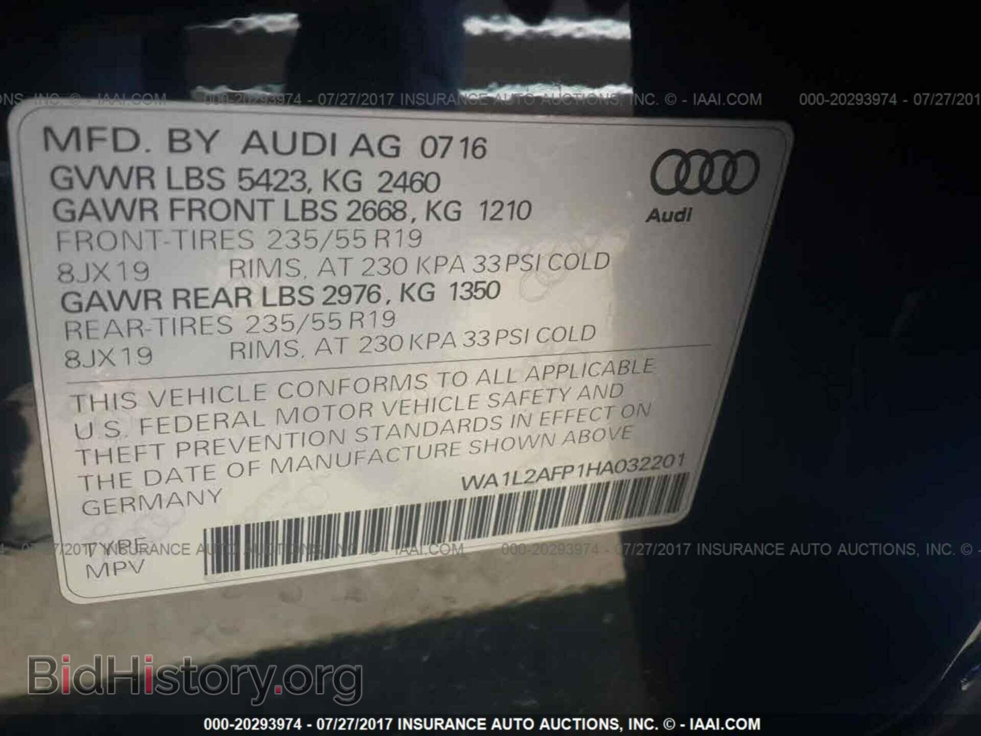 2017 Audi Q5 - VIN: WA1L2AFP1HA032201 - Фото 9