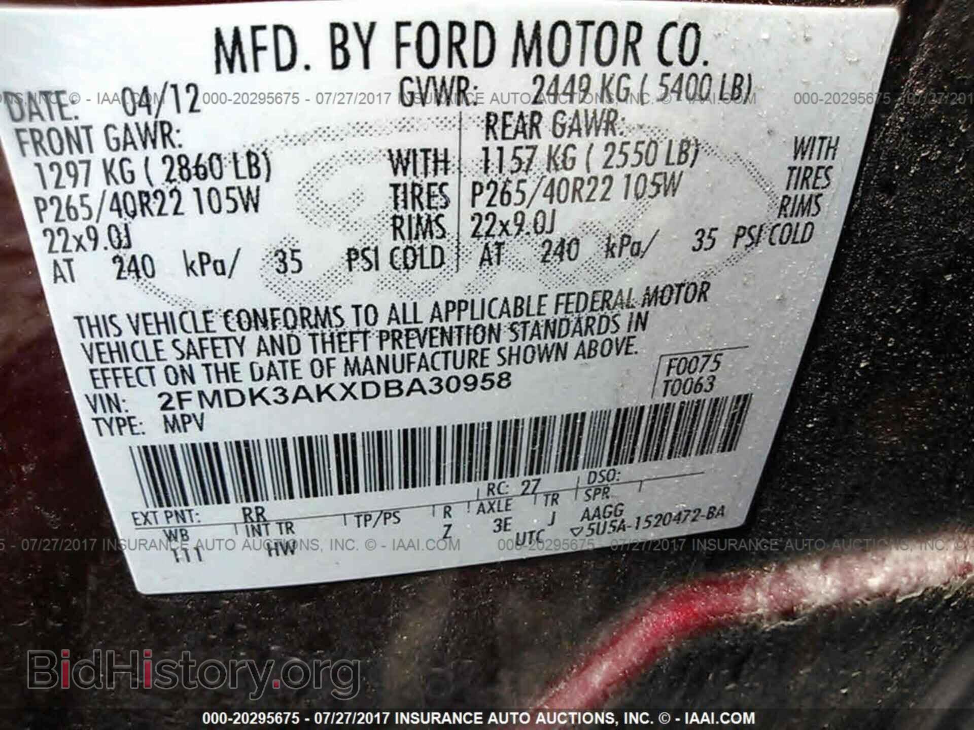2013 Ford Edge - VIN: 2FMDK3AKXDBA30958 - Photo 9