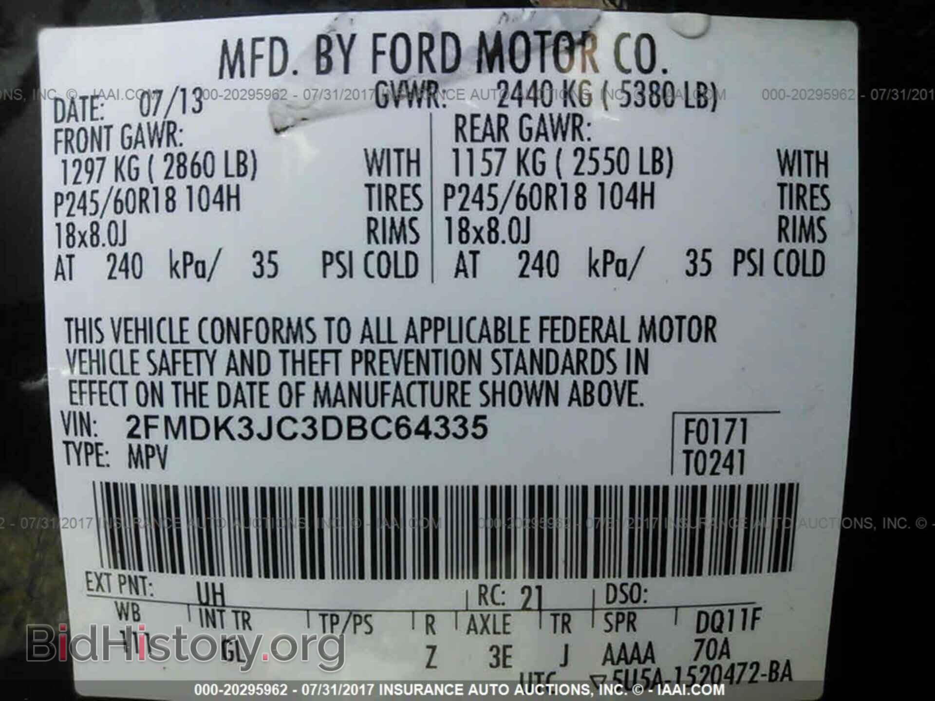 2013 Ford Edge - VIN: 2FMDK3JC3DBC64335 - Photo 9