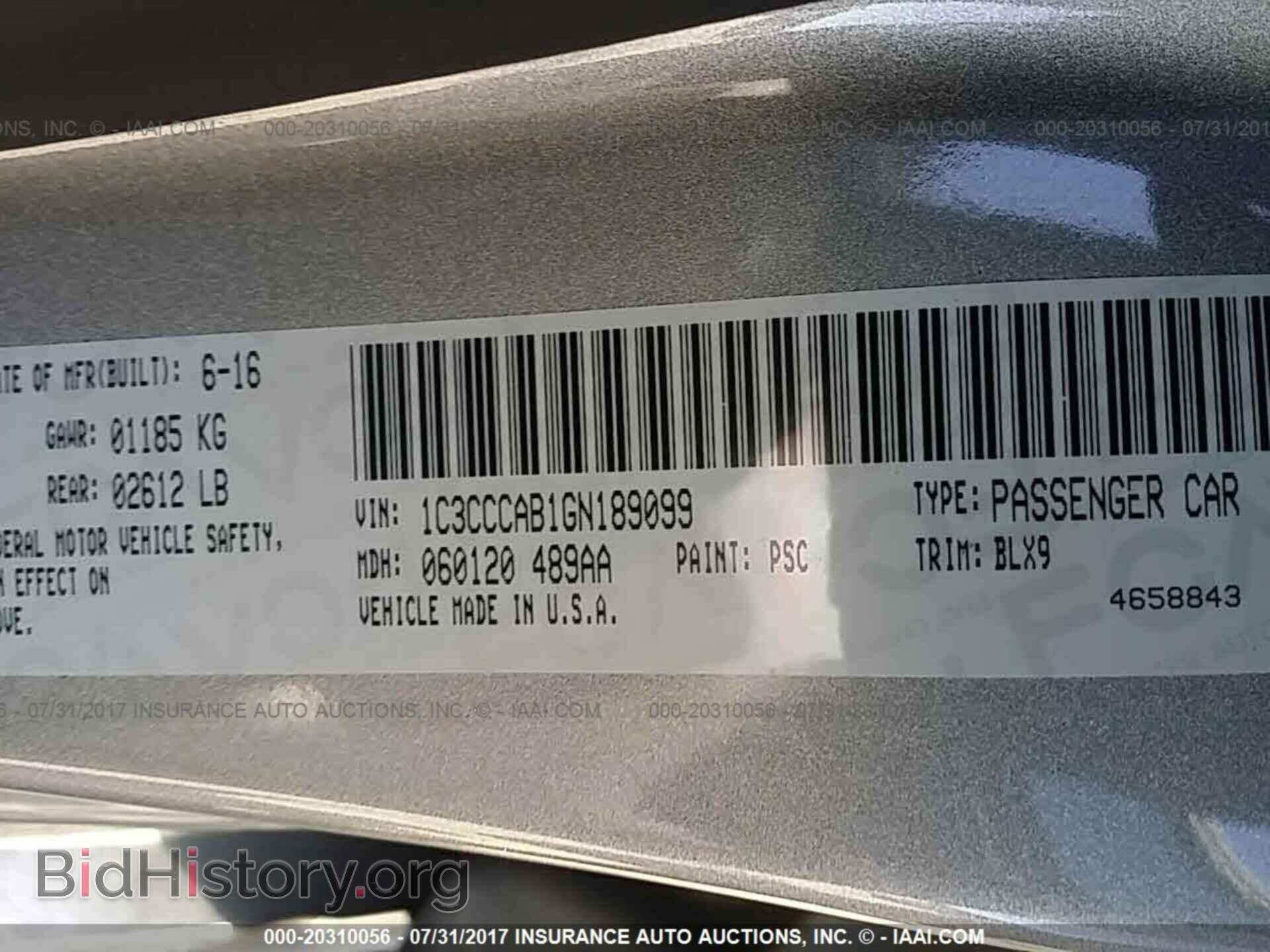 2016 Chrysler 200 - VIN: 1C3CCCAB1GN189099 - Фото 9