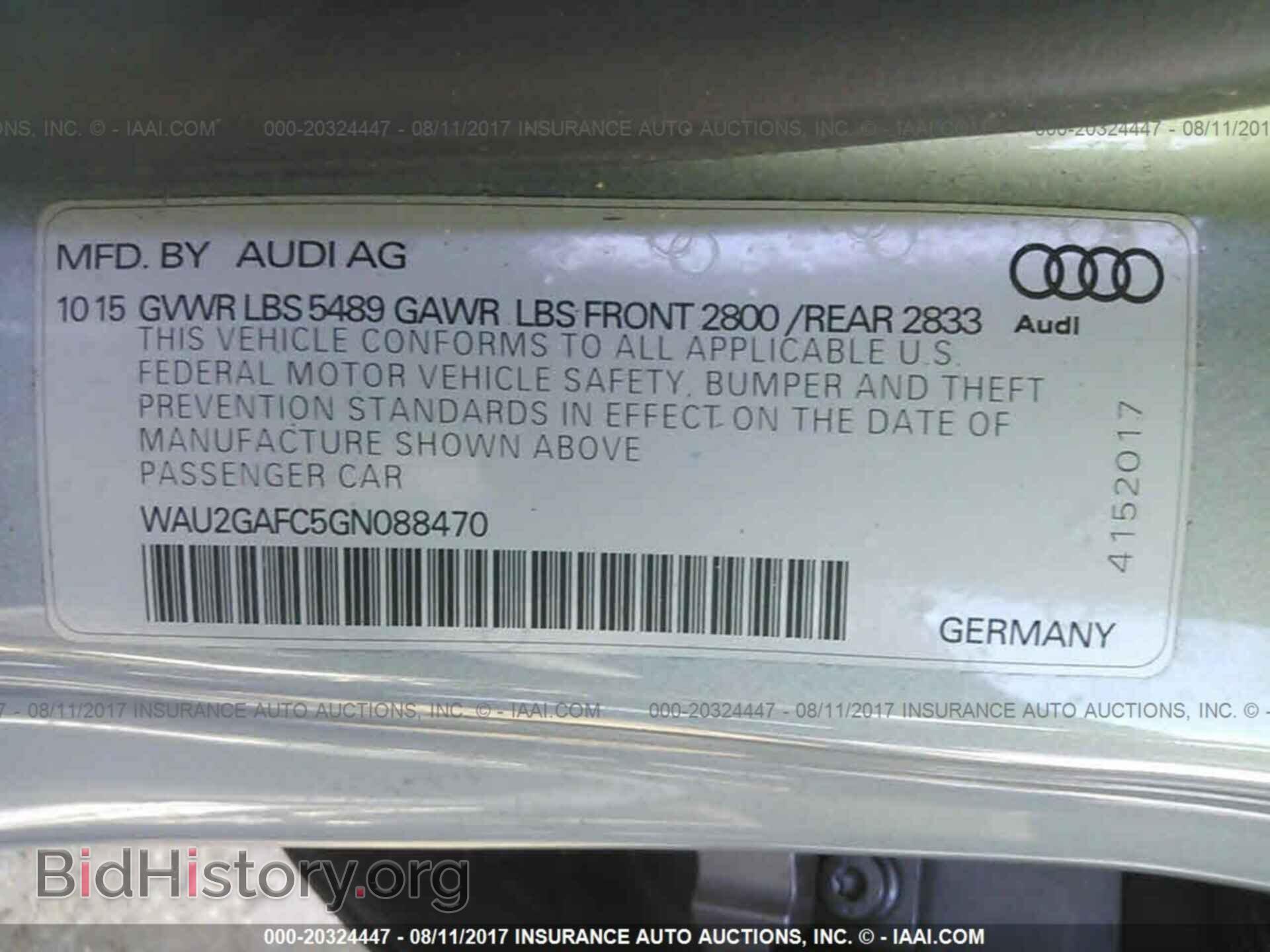 2016 Audi A7 - VIN: WAU2GAFC5GN088470 - Фото 9