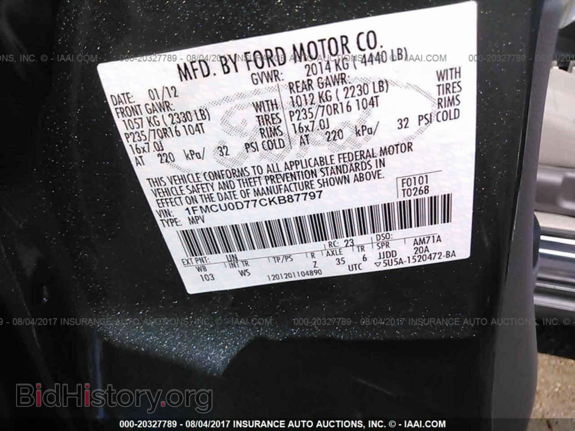 2012 Ford Escape - VIN: 1FMCU0D77CKB87797 - Photo 9