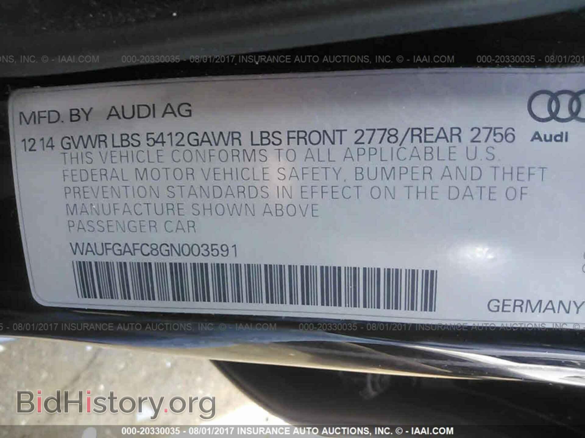 2016 Audi A6 - VIN: WAUFGAFC8GN003591 - Фото 9