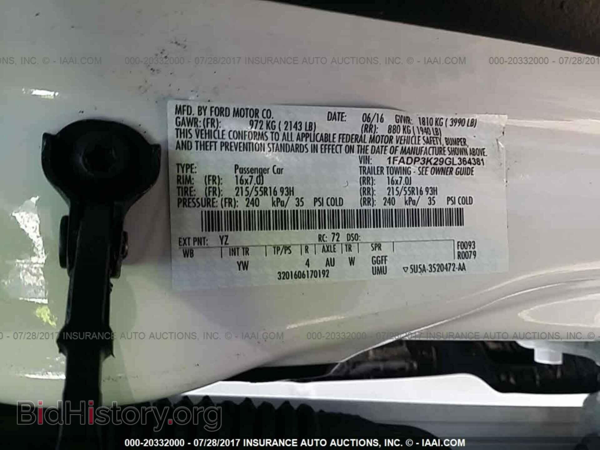 2016 Ford Focus - VIN: 1FADP3K29GL364381 - Фото 9