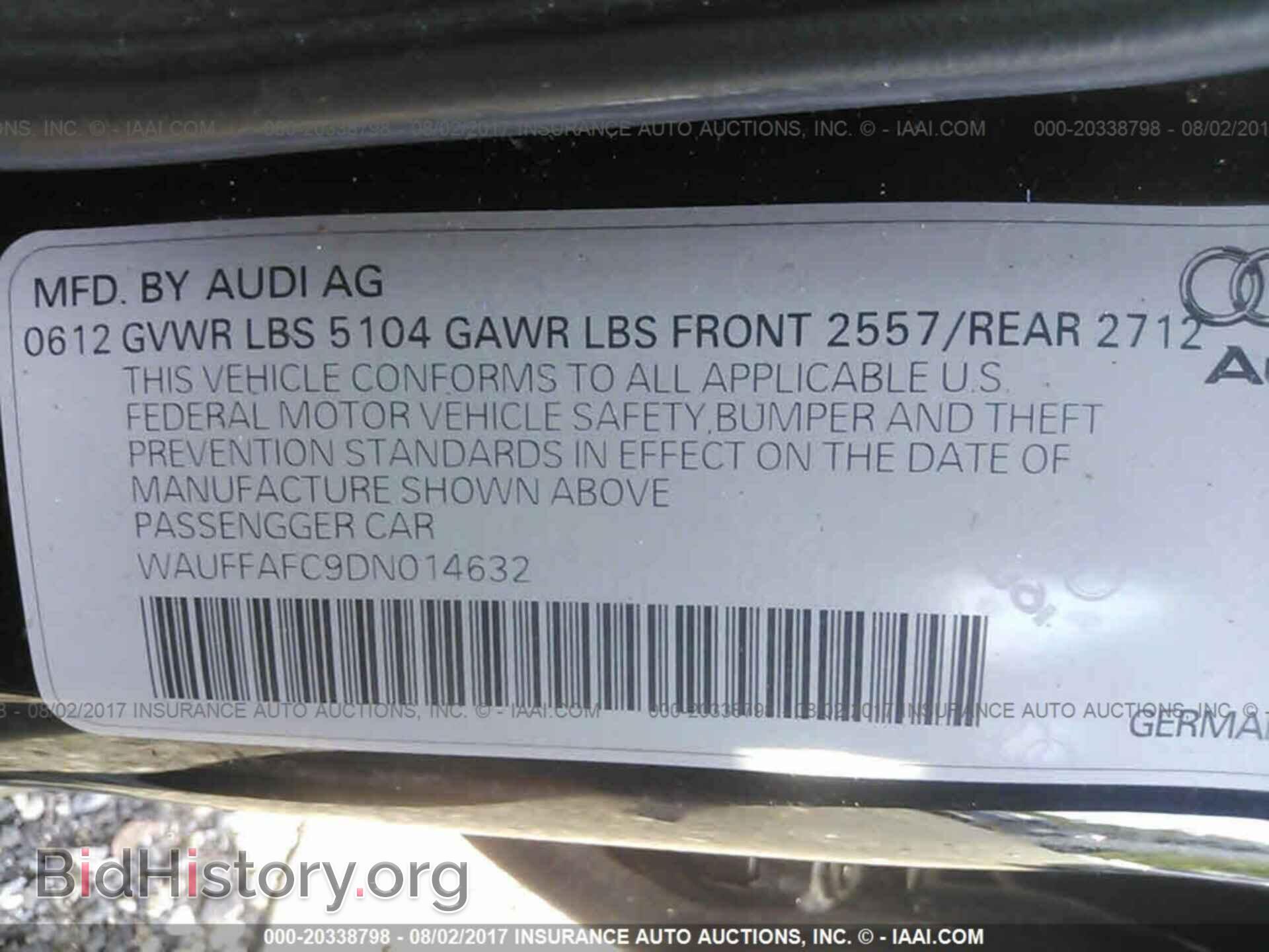2013 Audi A6 - VIN: WAUFFAFC9DN014632 - Фото 9